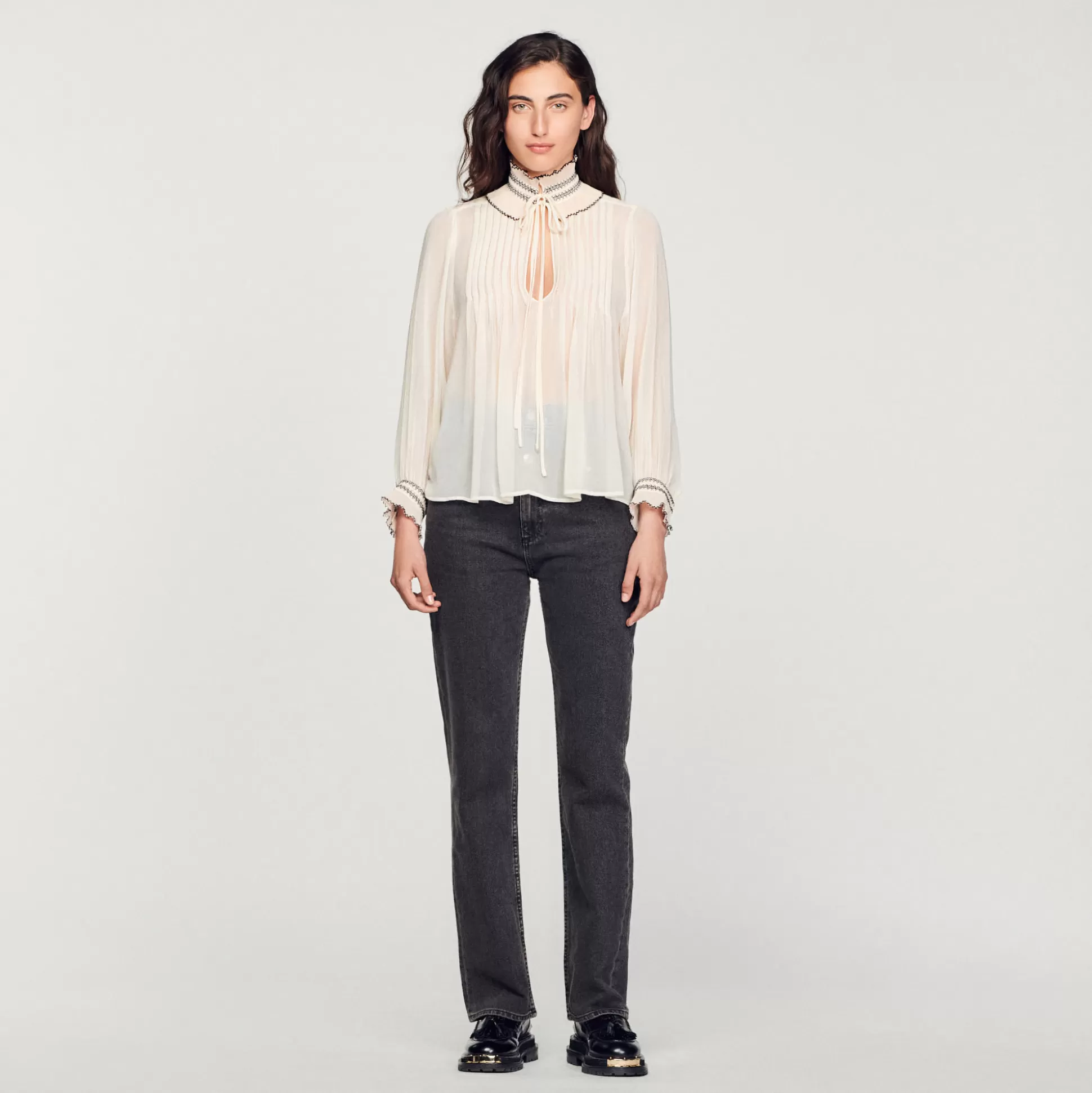 Sandro Paris Chiffon Top> Tops & Shirts