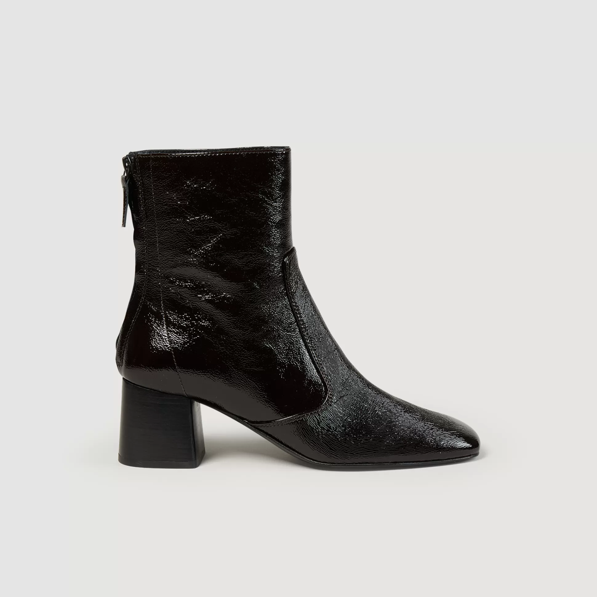 Sandro Paris Cracked Leather Ankle Boots> Boots