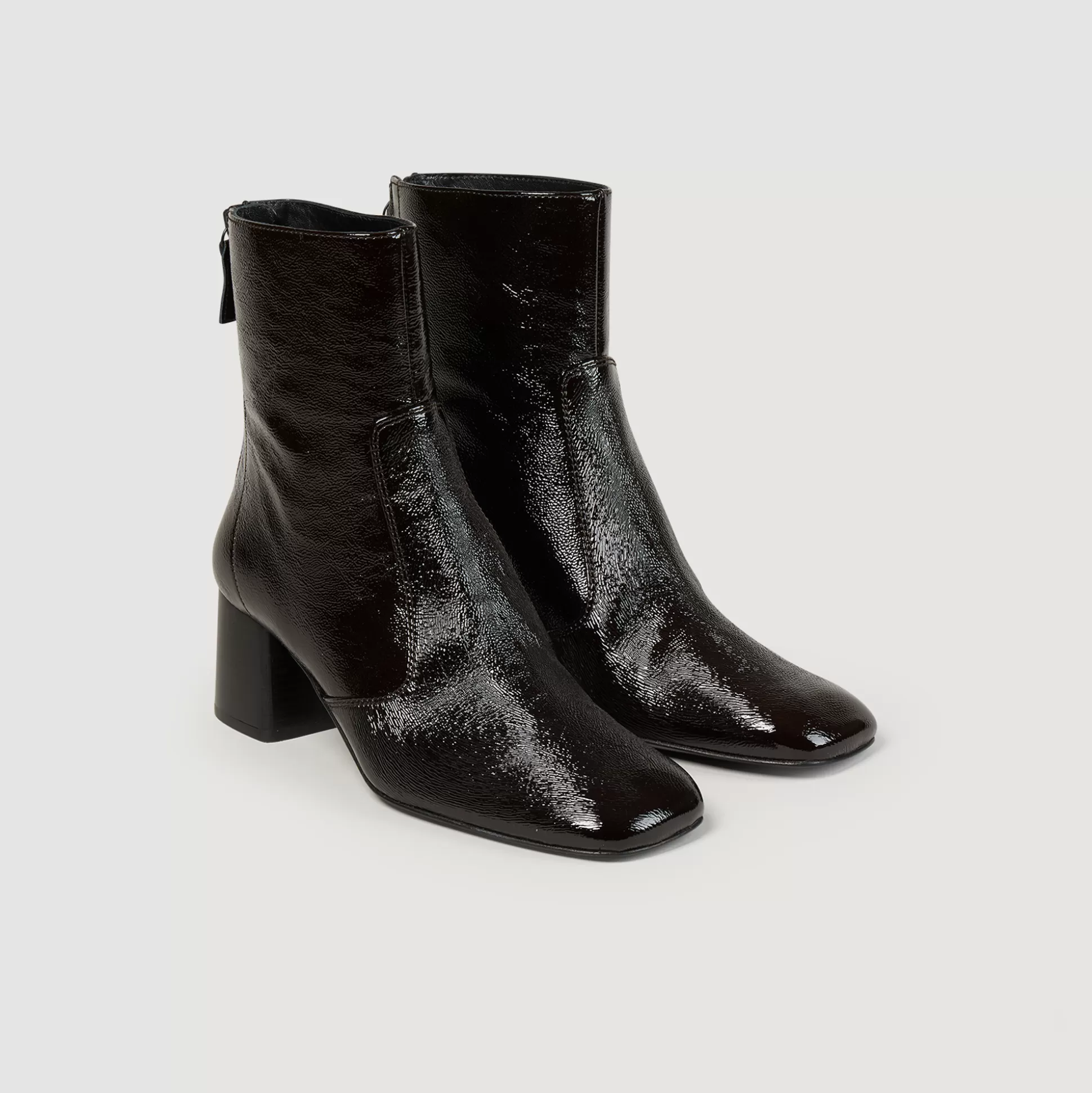 Sandro Paris Cracked Leather Ankle Boots> Boots