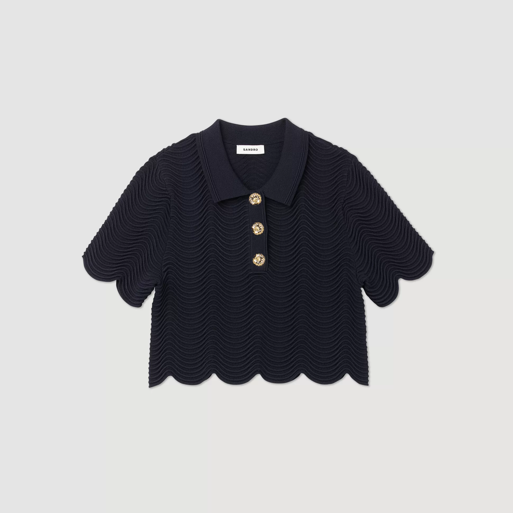 Sandro Paris Cropped Knit Sweater> Sweaters & Cardigans