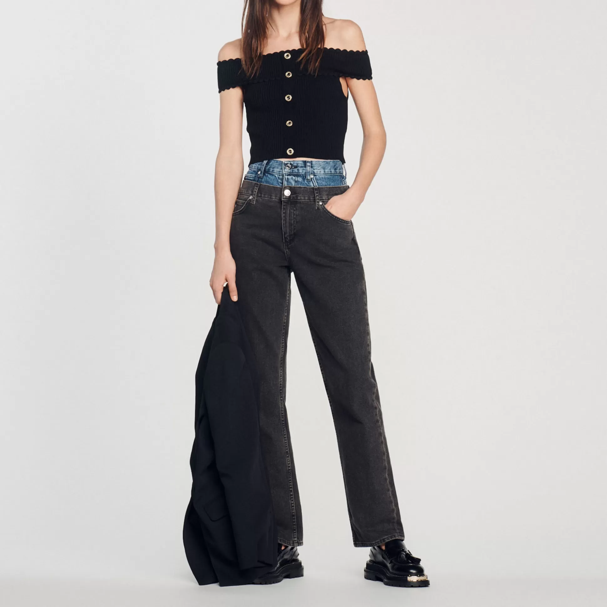 Sandro Paris Cropped Knit Top> Tops & Shirts