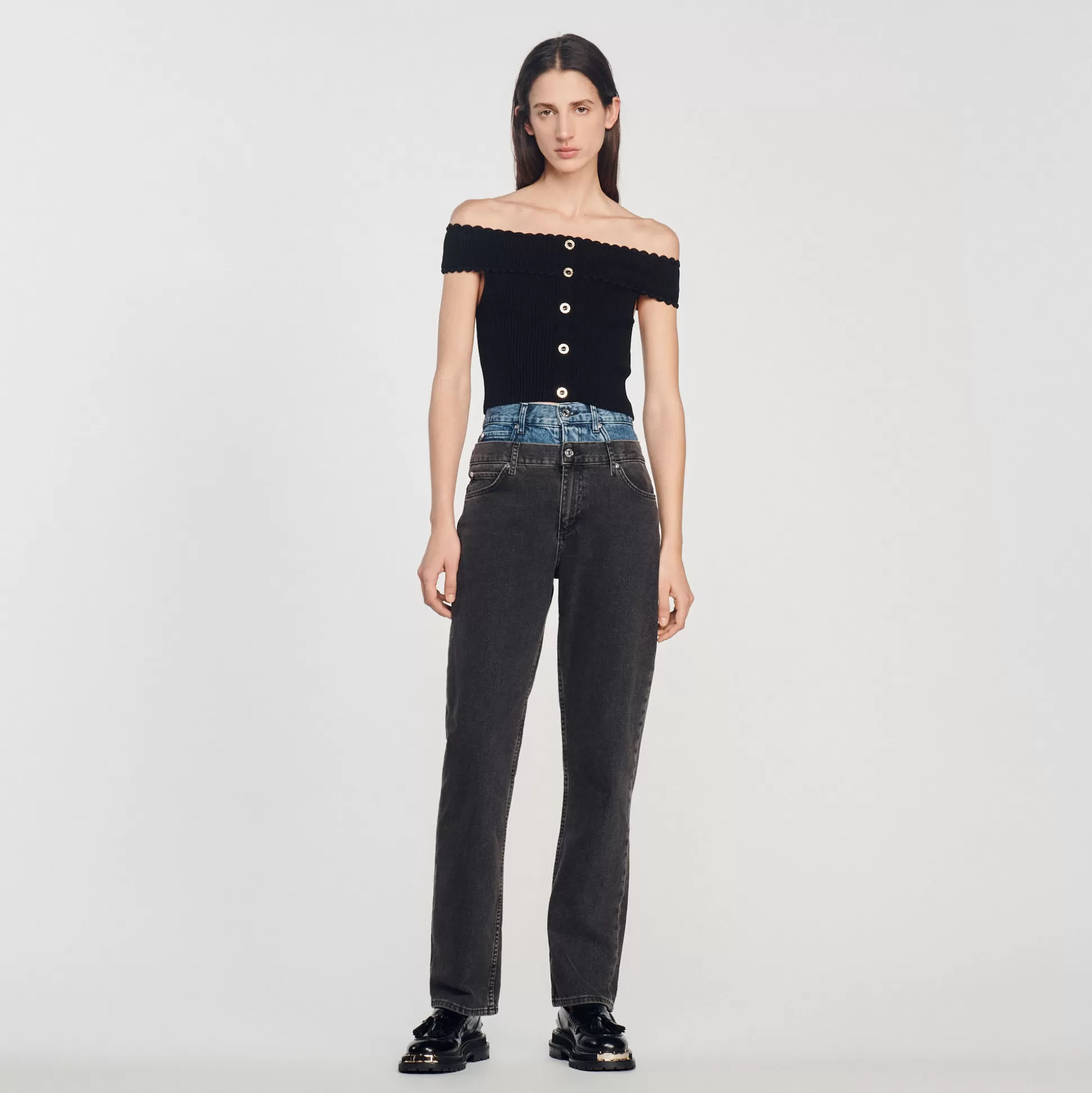 Sandro Paris Cropped Knit Top> Tops & Shirts