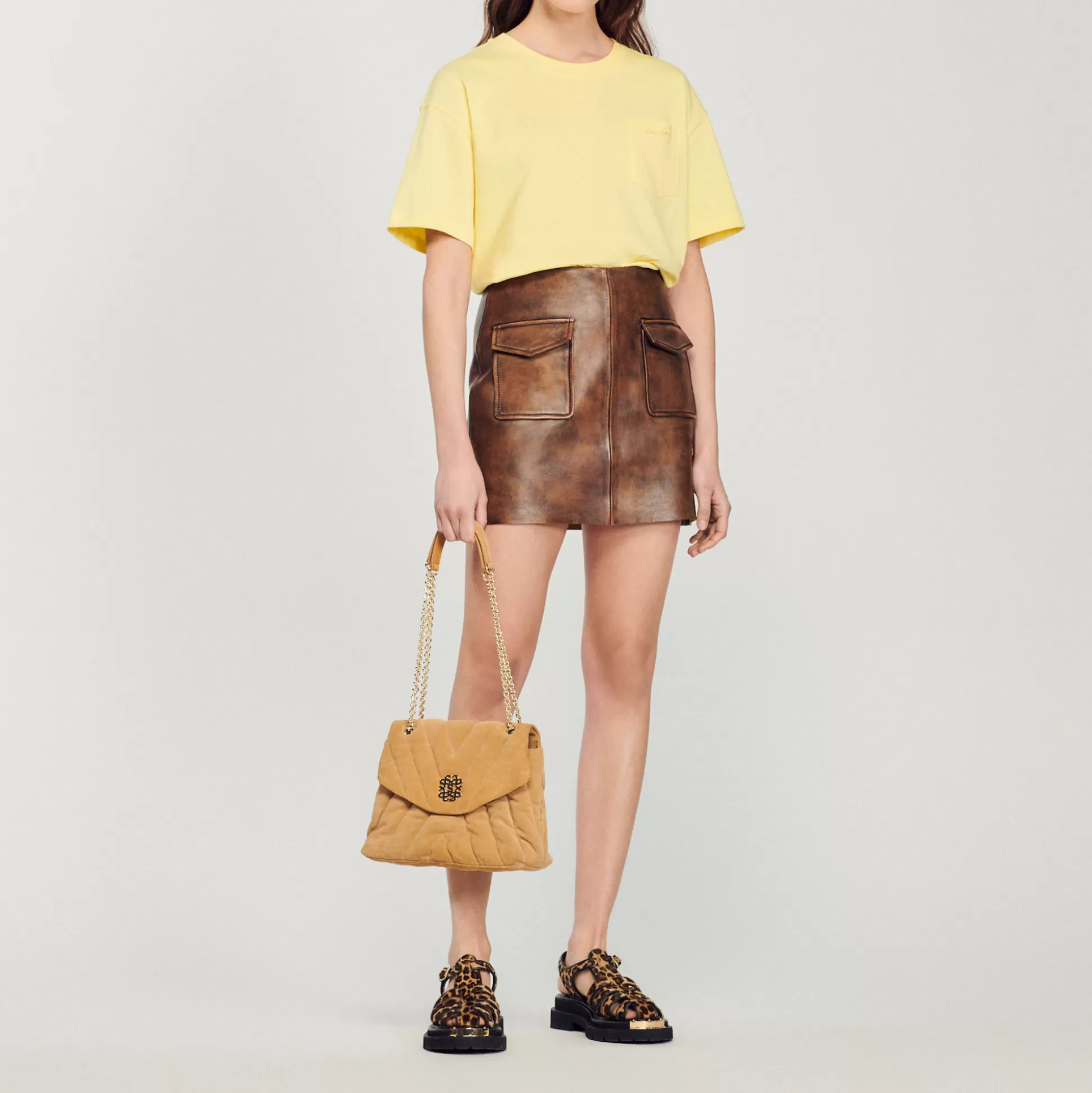 Sandro Paris Cropped Loose T-Shirt> T-Shirts