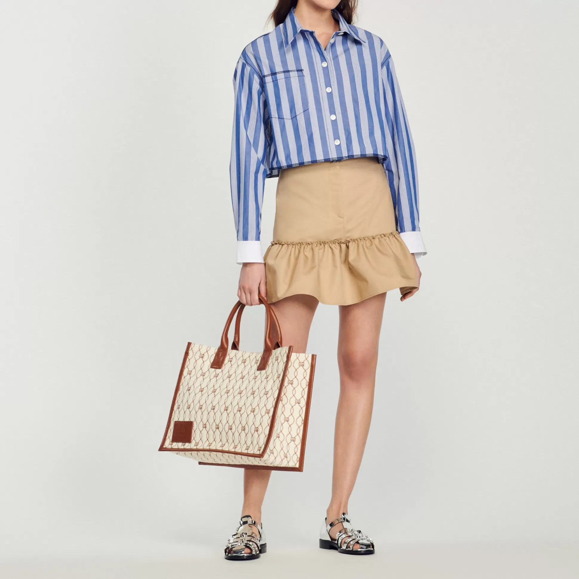 Sandro Paris Cropped Striped Shirt> Tops & Shirts