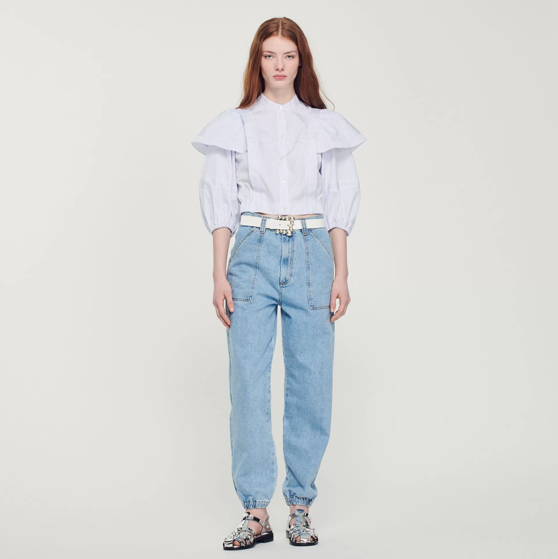 Sandro Paris Cropped Striped Shirt> Tops & Shirts