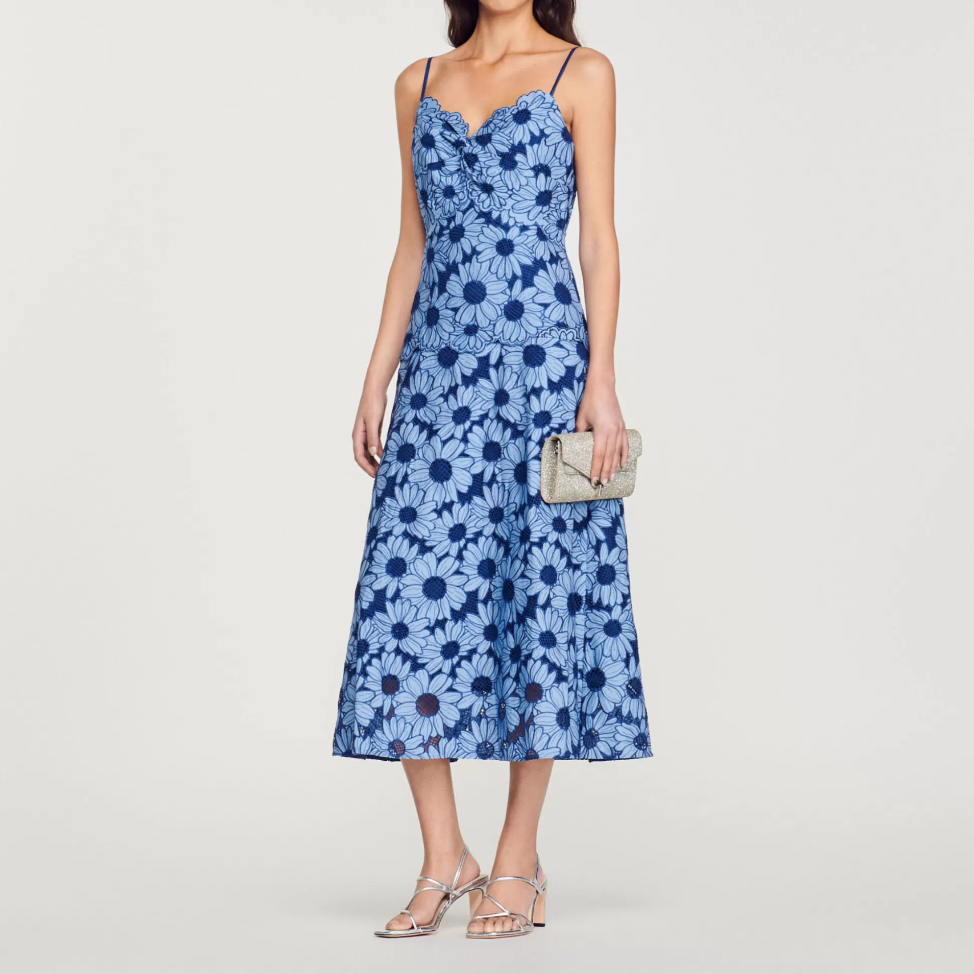 Sandro Paris Daisy Guipure Midi Dress> Dresses