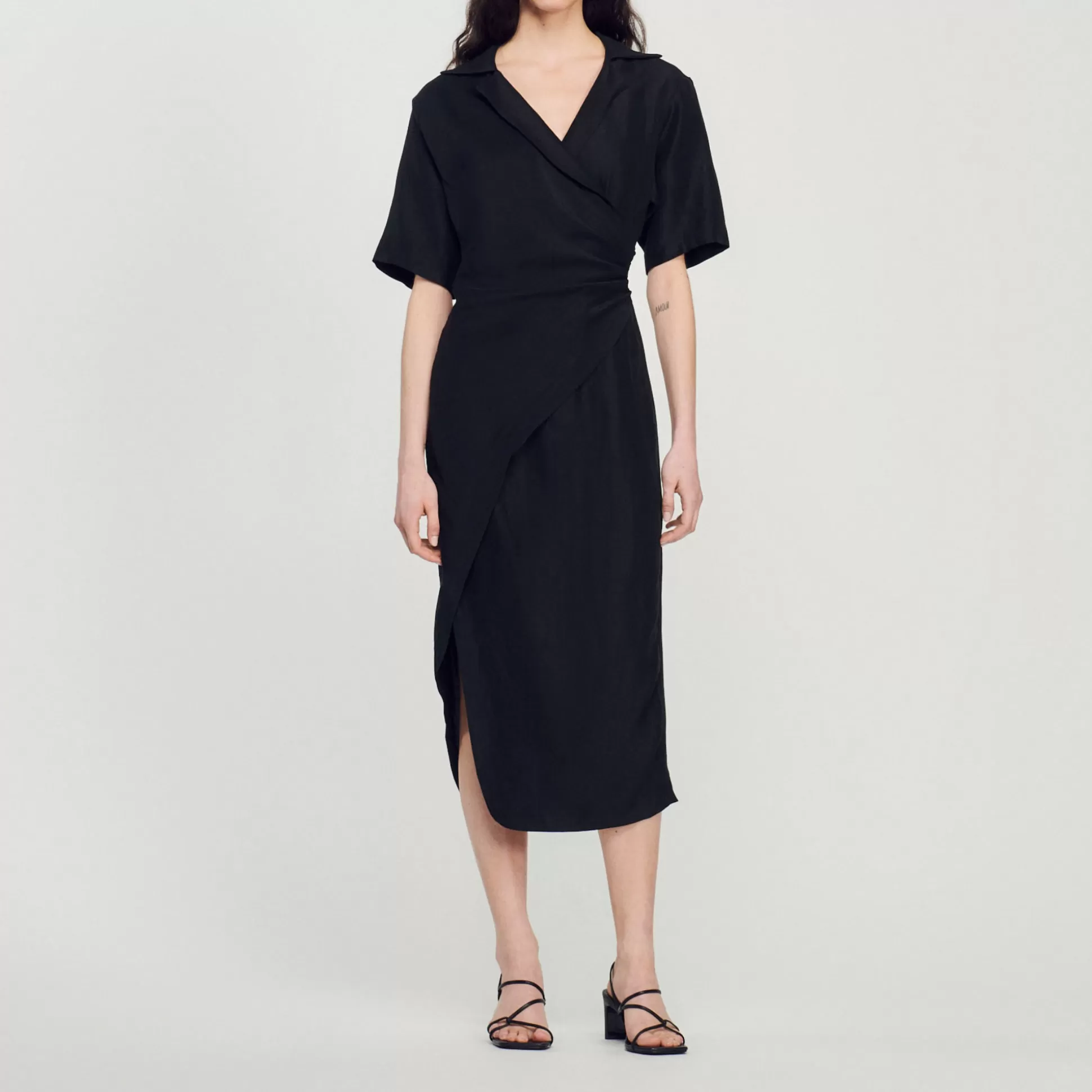 Sandro Paris Draped Asymmetric Dress> Dresses