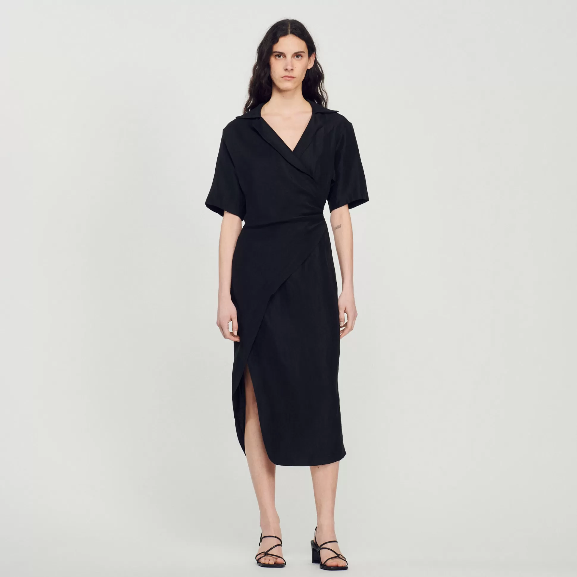 Sandro Paris Draped Asymmetric Dress> Dresses