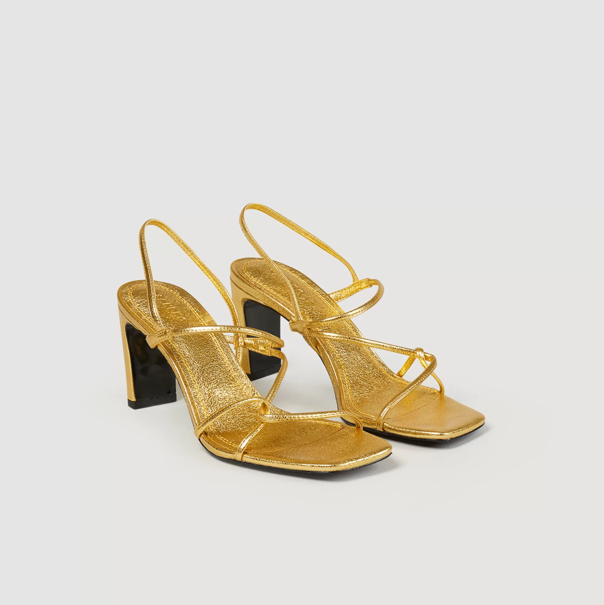 Sandro Paris Embossed Leather Sandals> Sandals