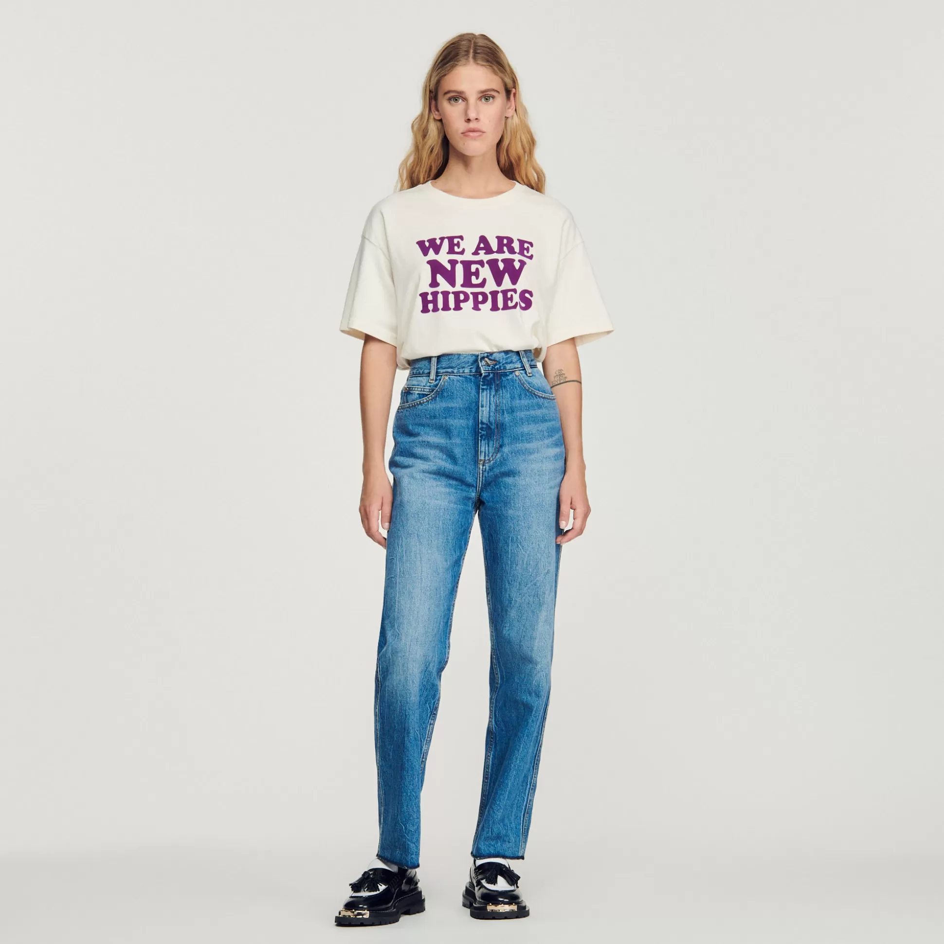 Sandro Paris Faded Straight-Leg Jeans> Jeans