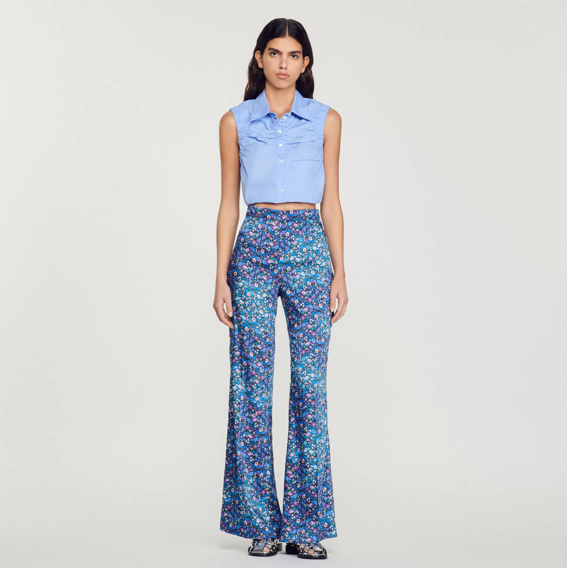 Sandro Paris Floral Satin Pants> Pants & Shorts