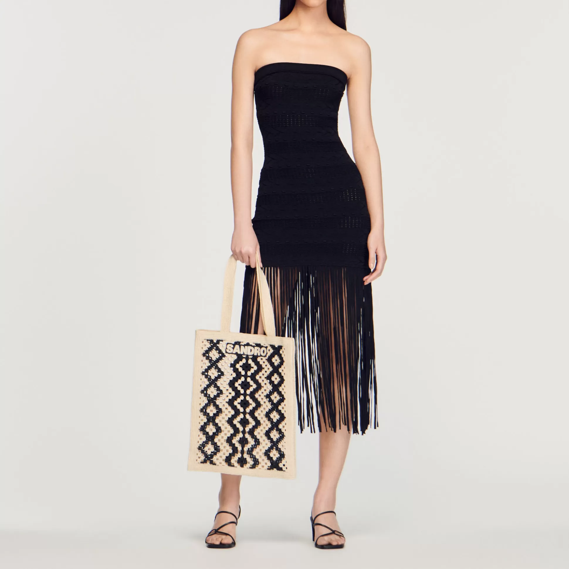 Sandro Paris Fringed Bustier Dress> Dresses