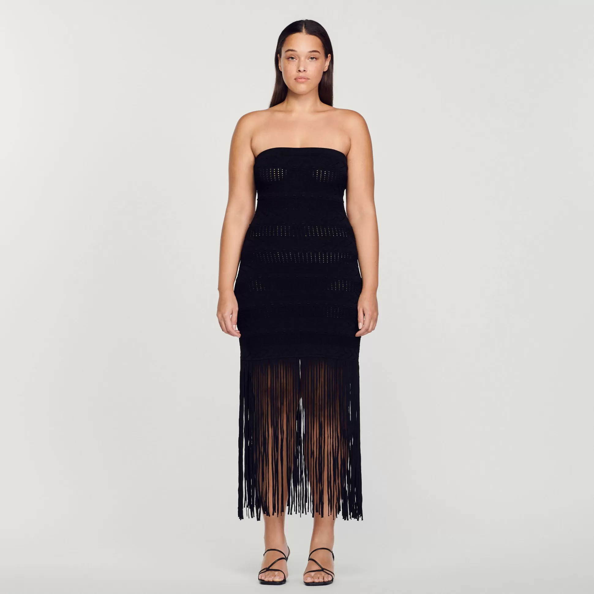 Sandro Paris Fringed Bustier Dress> Dresses