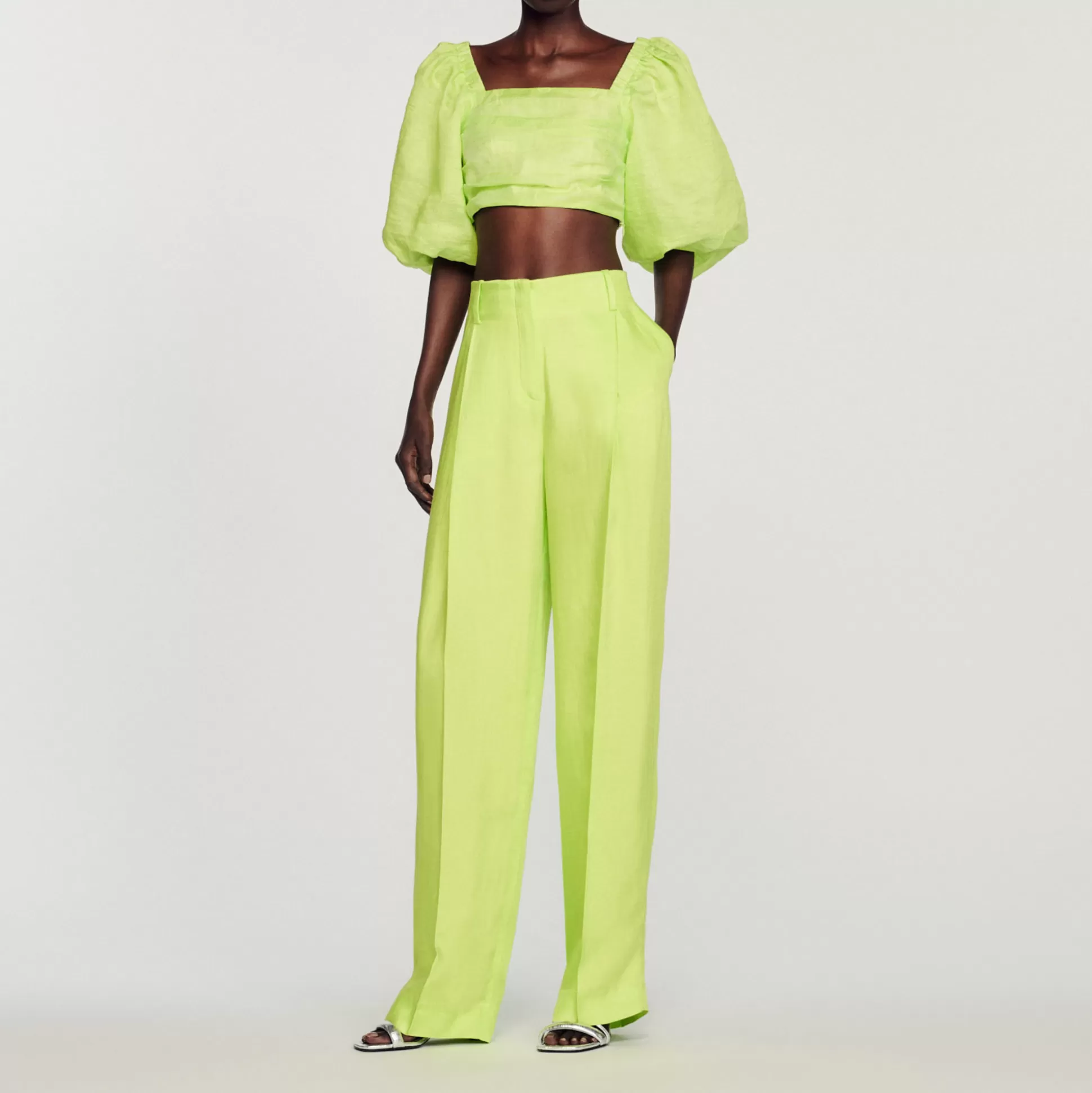 Sandro Paris Gathered Crop Top> Tops & Shirts