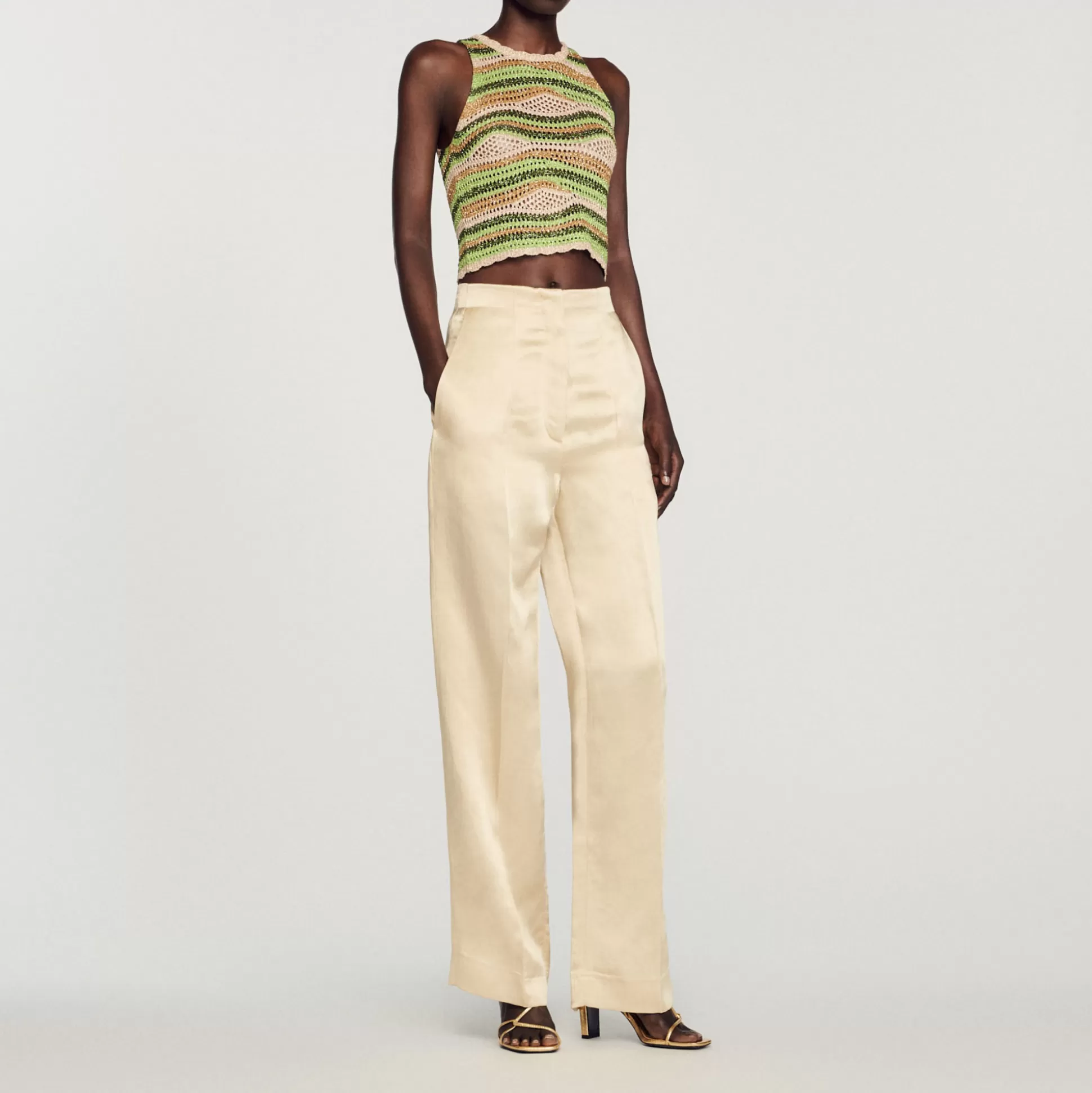 Sandro Paris High-Waisted Pants> Pants & Shorts