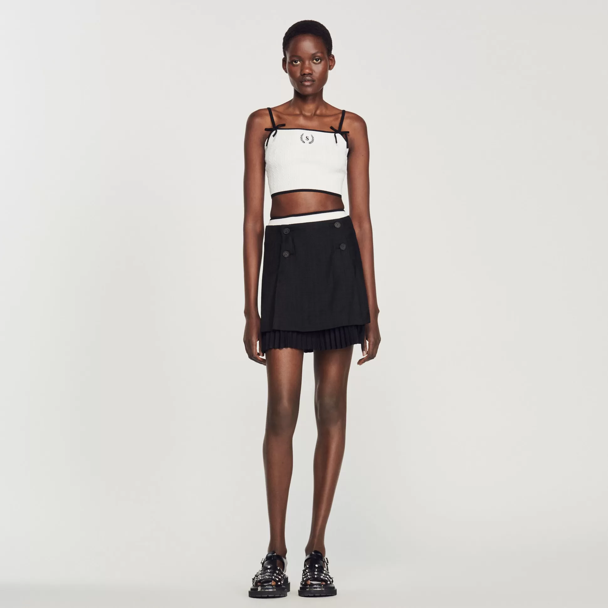 Sandro Paris Knitted Crop Top> Tops & Shirts