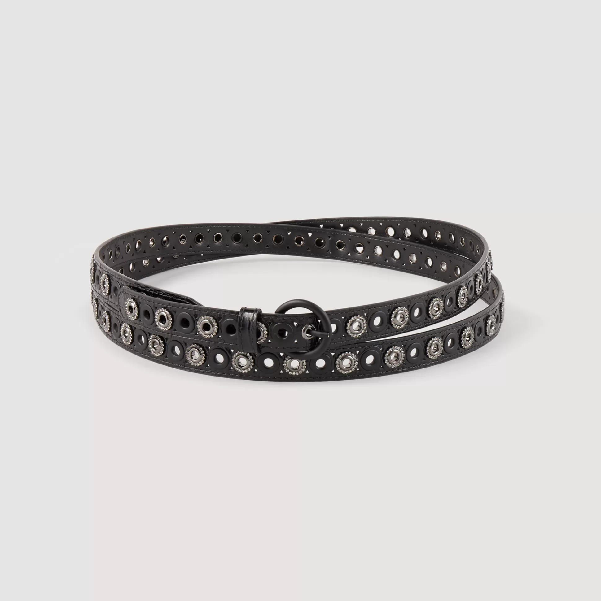 Sandro Paris Leather Belt With Eyelets> Belts