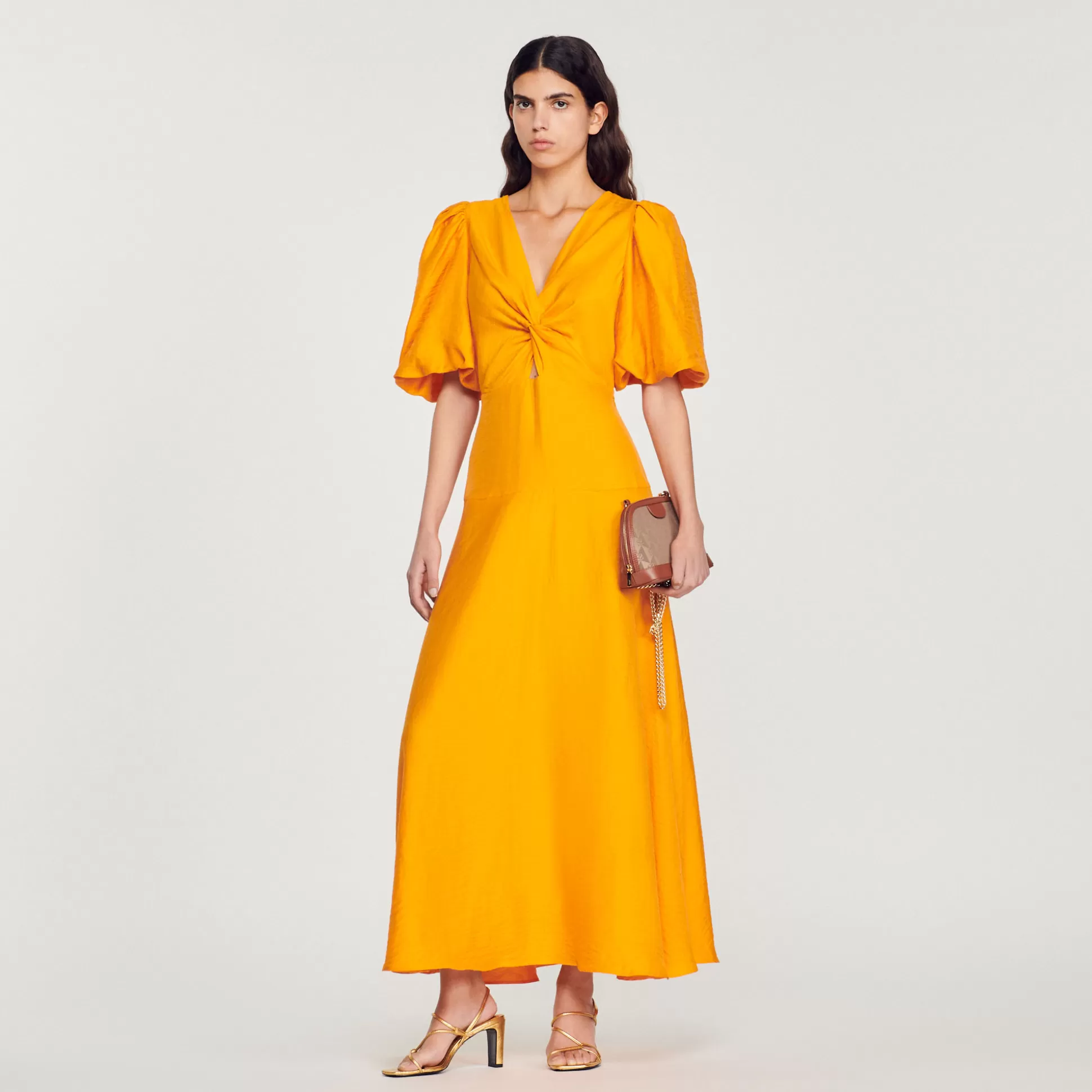 Sandro Paris Long Dress With Short Sleeves> Dresses