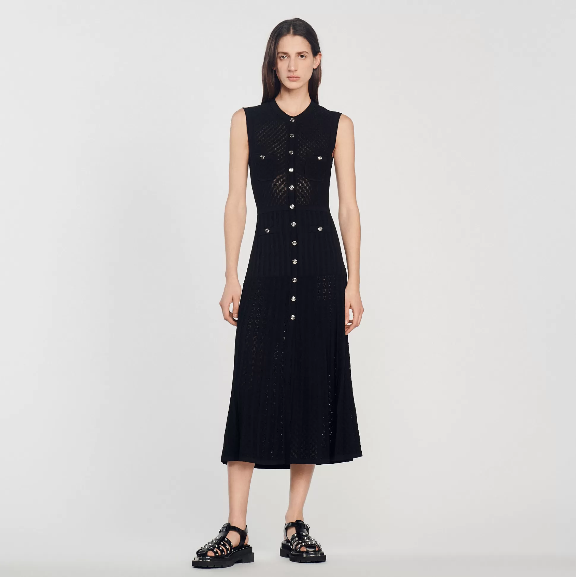 Sandro Paris Long Knitted Dress> Dresses