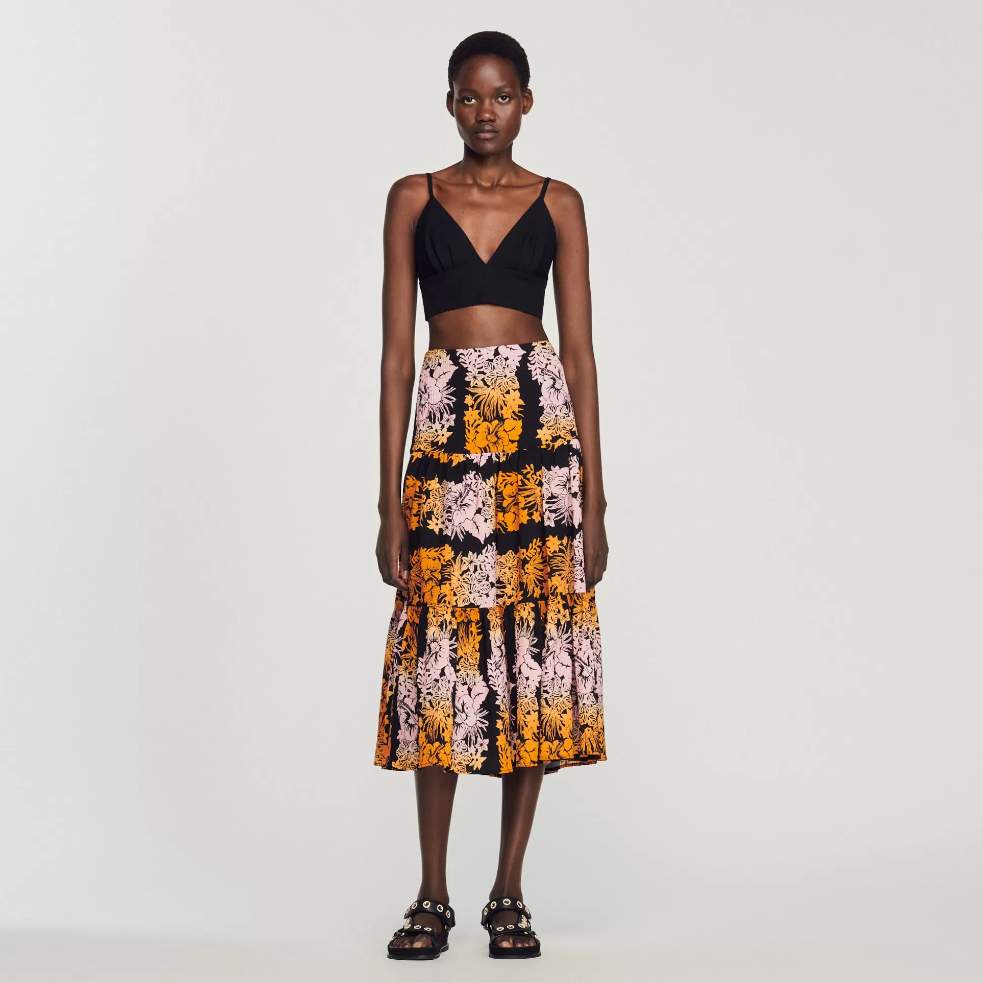 Sandro Paris Long Print Skirt> Skirts