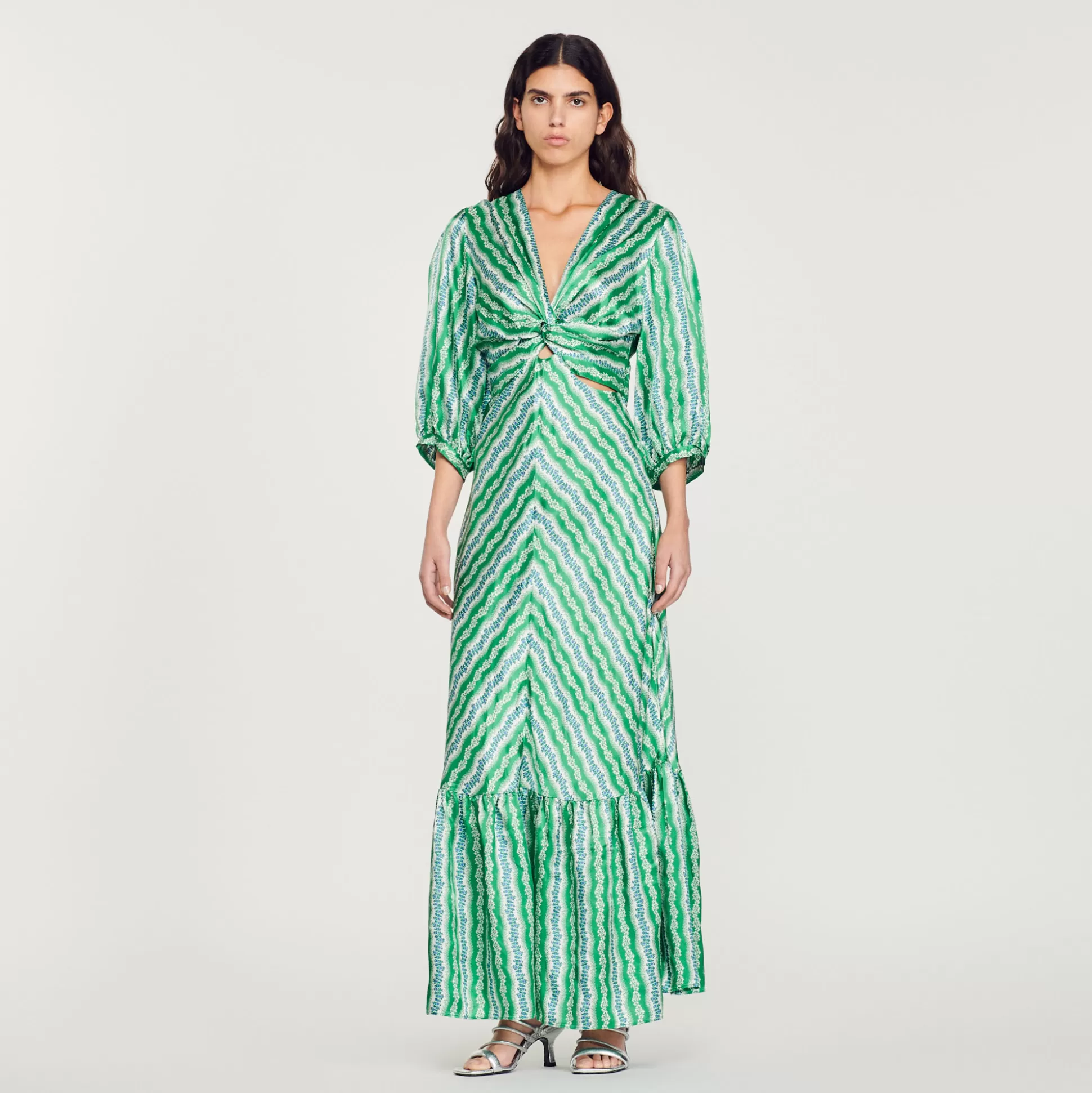 Sandro Paris Long Printed Dress> Dresses