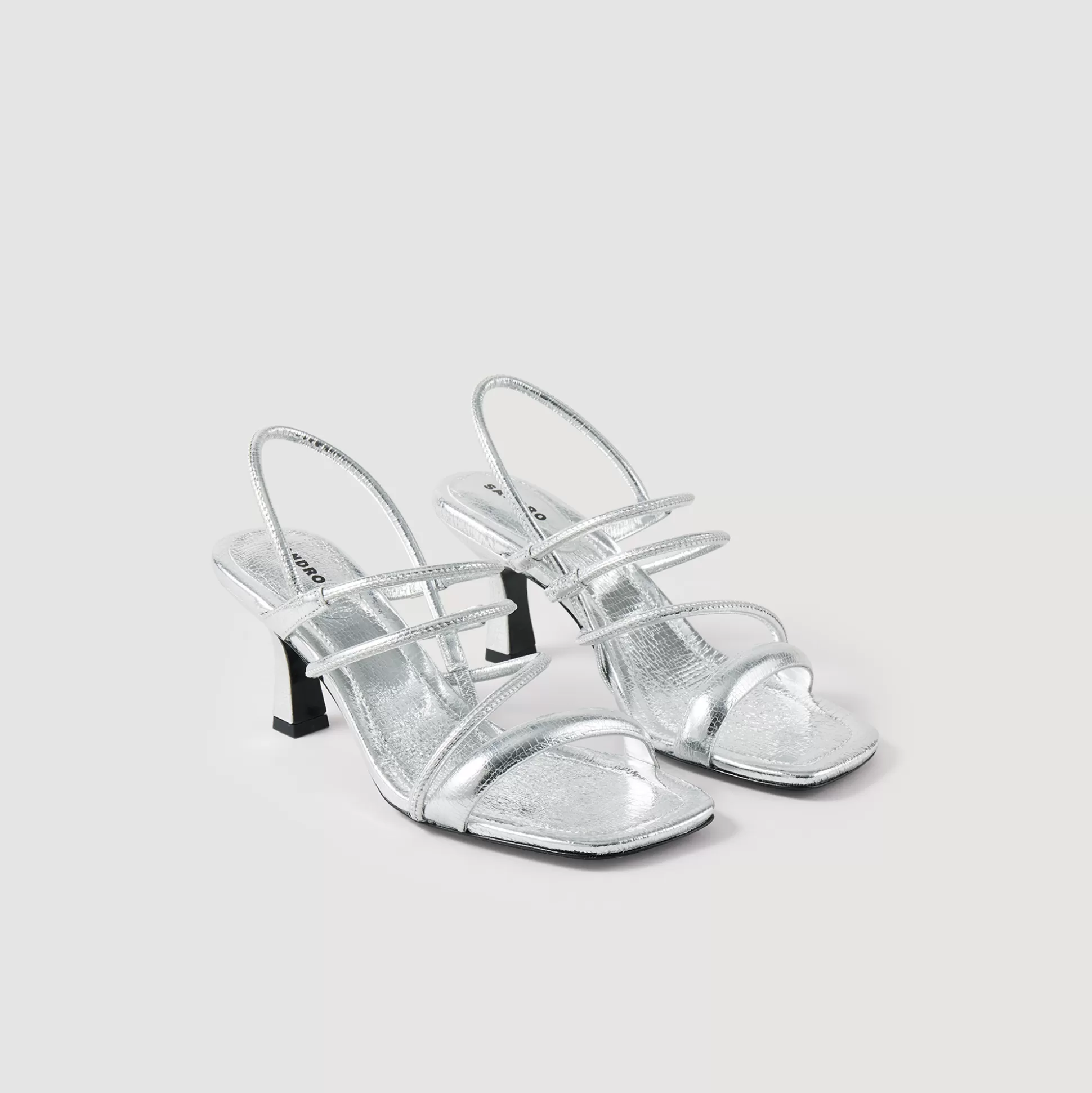 Sandro Paris Metallic Leather Sandals> Sandals