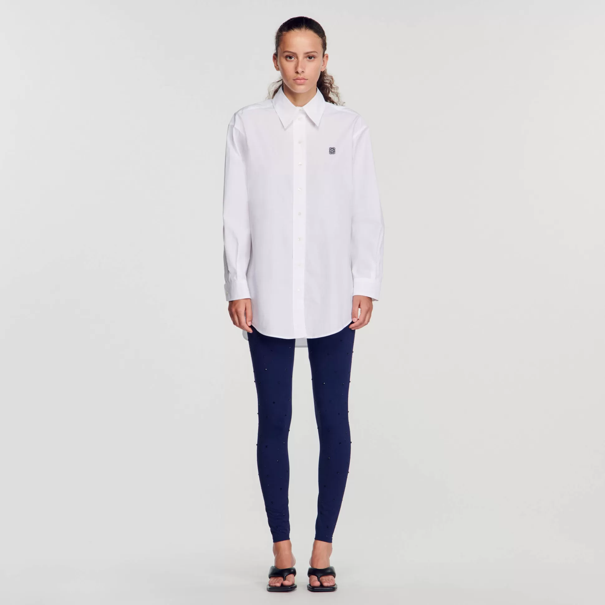 Sandro Paris Oversized Cotton Shirt> Tops & Shirts