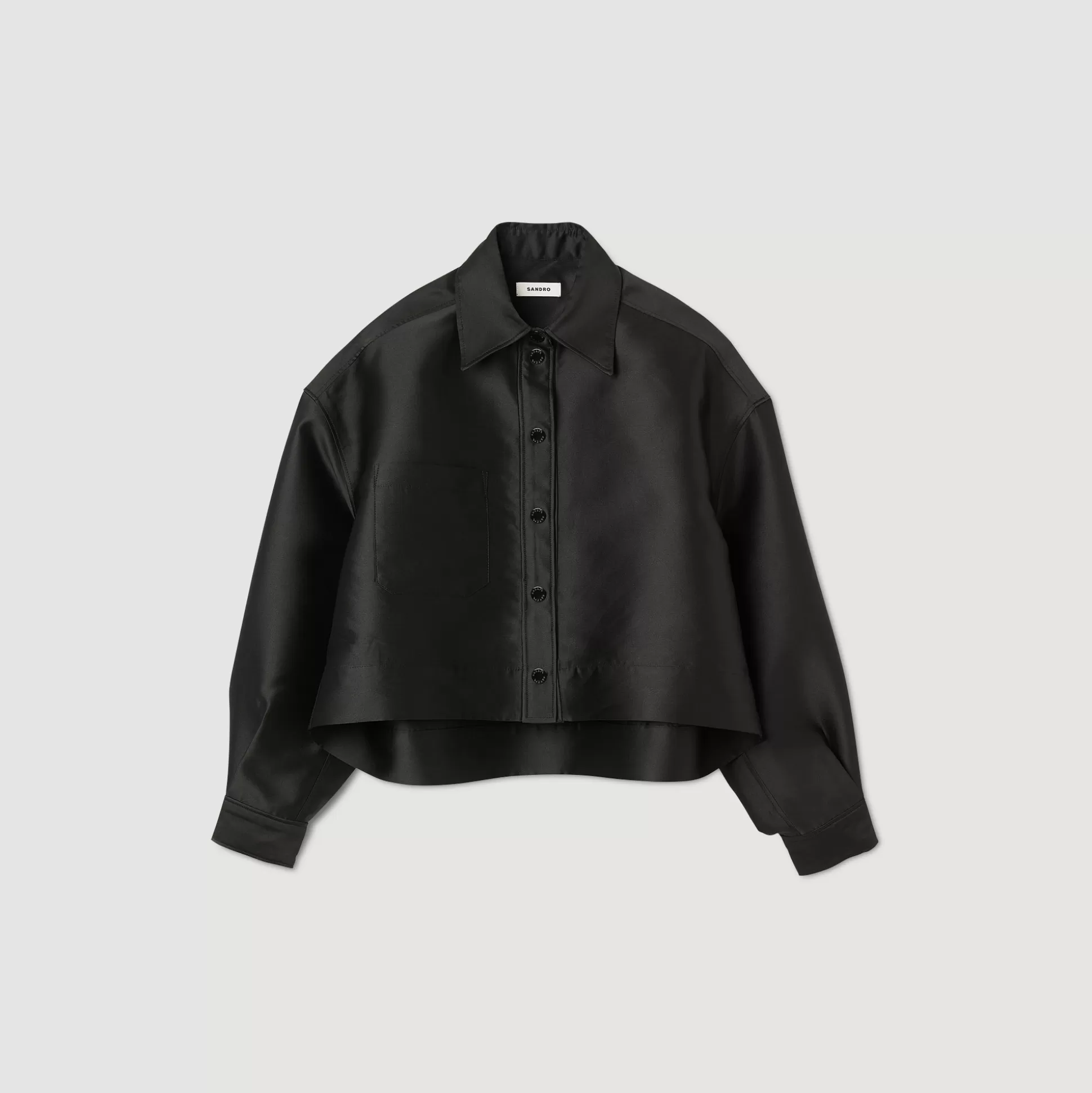 Sandro Paris Oversized Satin-Effect Shirt> Tops & Shirts