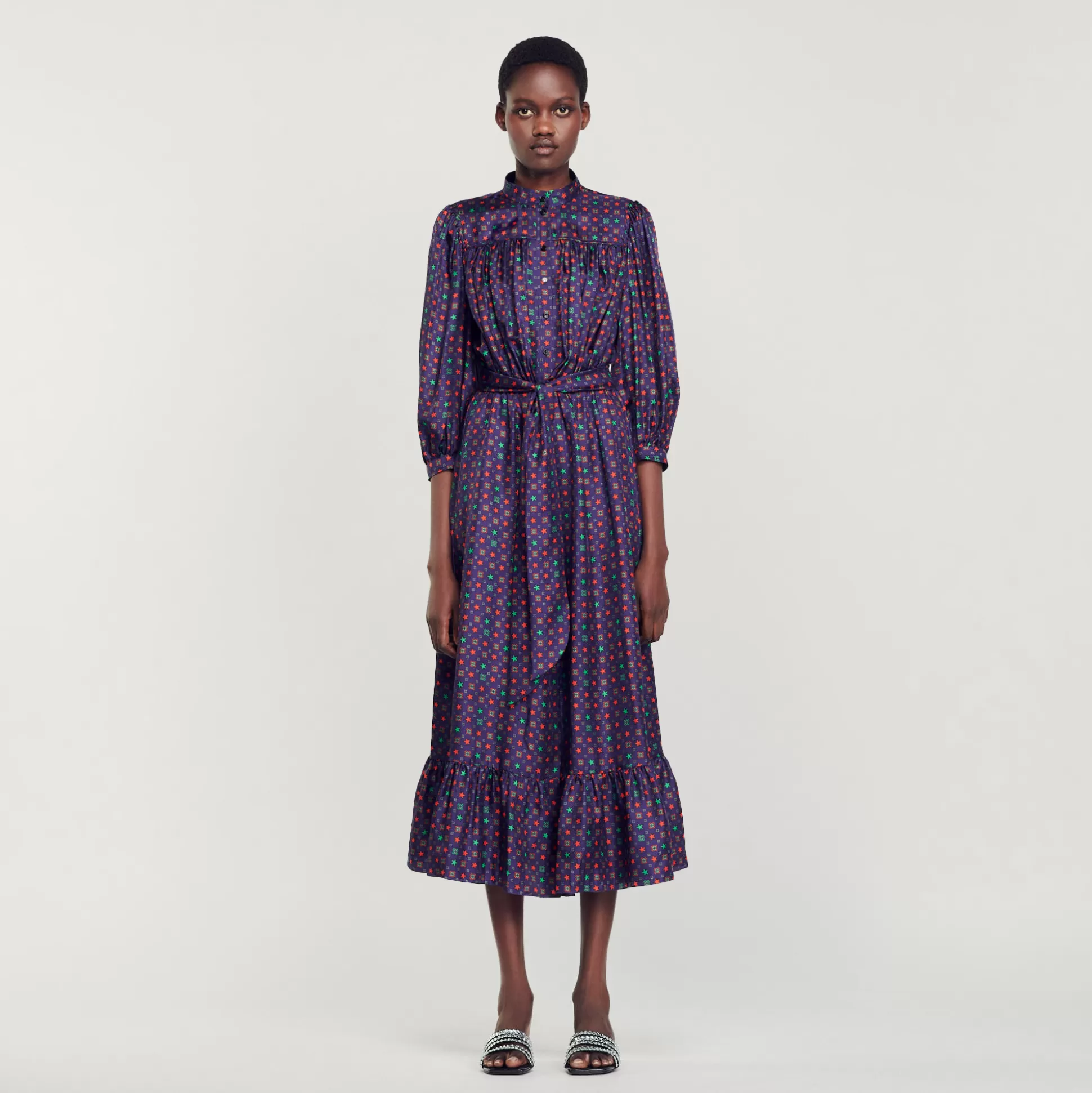 Sandro Paris Printed Midi Dress> Dresses