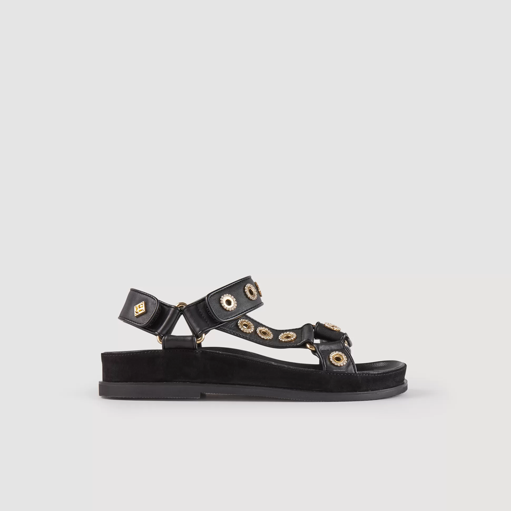 Sandro Paris Rhinestone Hook-And-Loop Sandals> Sandals