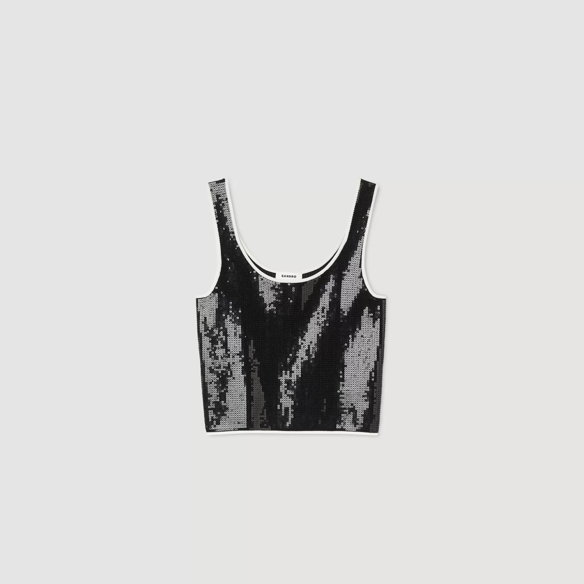 Sandro Paris Rhinestone-Embellished Crop Top> Tops & Shirts