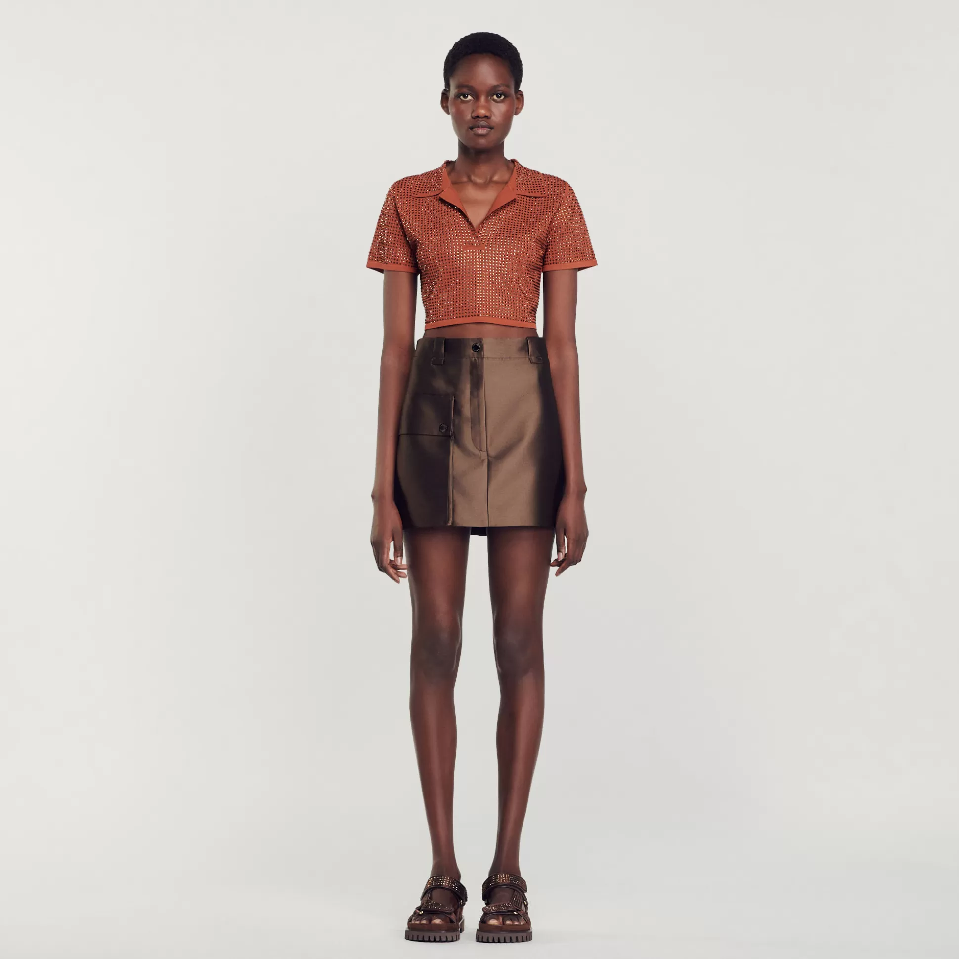 Sandro Paris Satin Short Skirt> Skirts