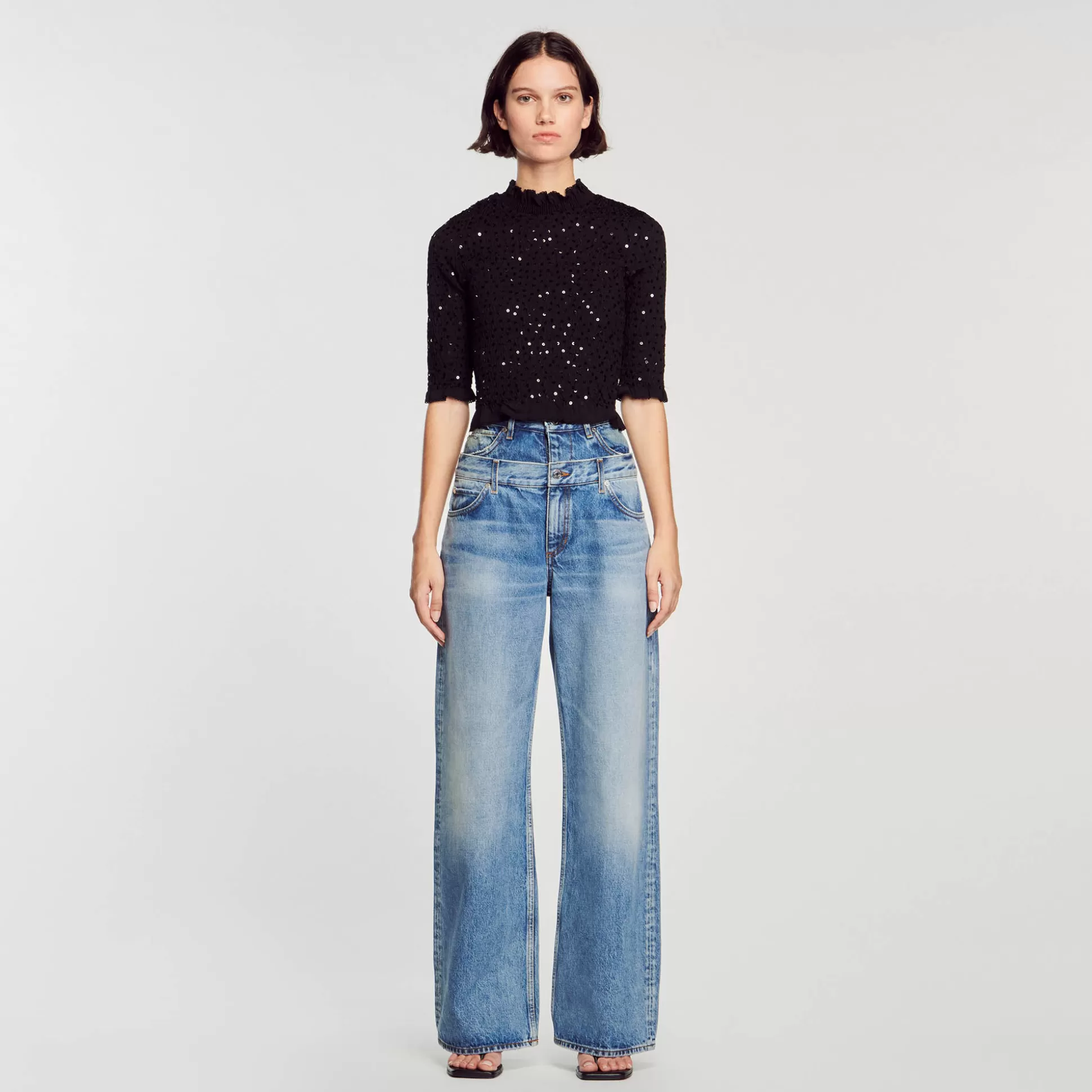 Sandro Paris Sequin Top> Tops & Shirts