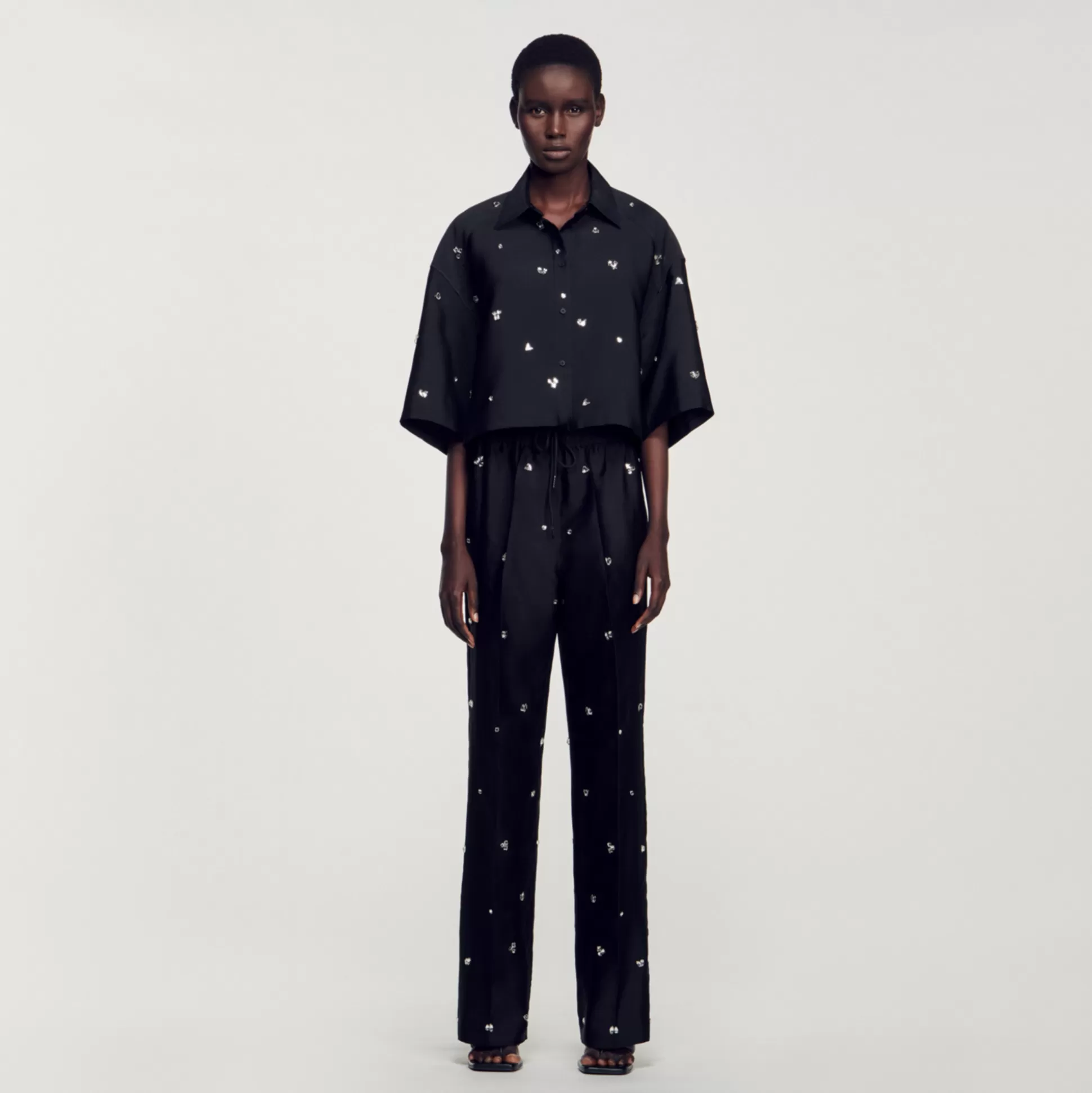 Sandro Paris Shirt Embellished With Rhinestones> Tops & Shirts