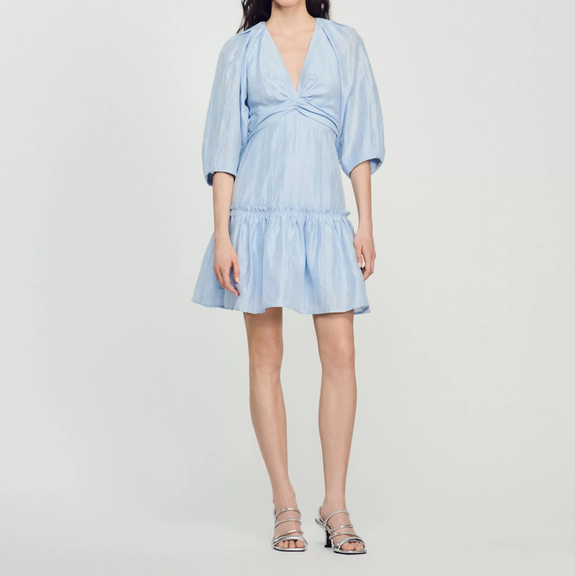 Sandro Paris Short Gathered Dress> Dresses