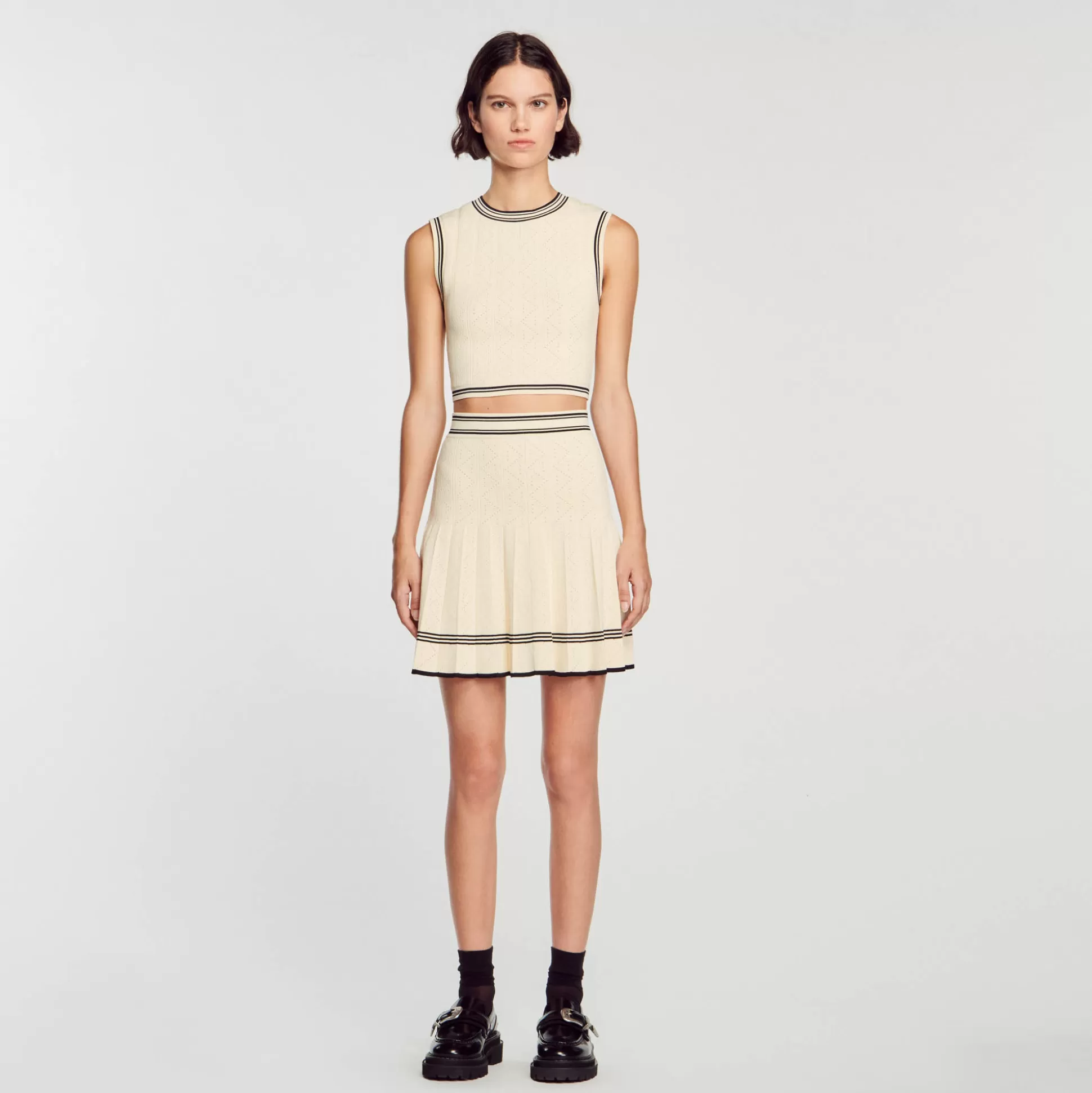 Sandro Paris Short Pleated Knit Skirt> Skirts