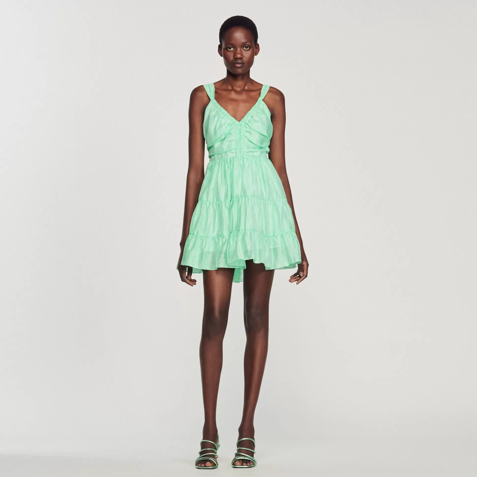 Sandro Paris Short Ruffled Dress> Dresses