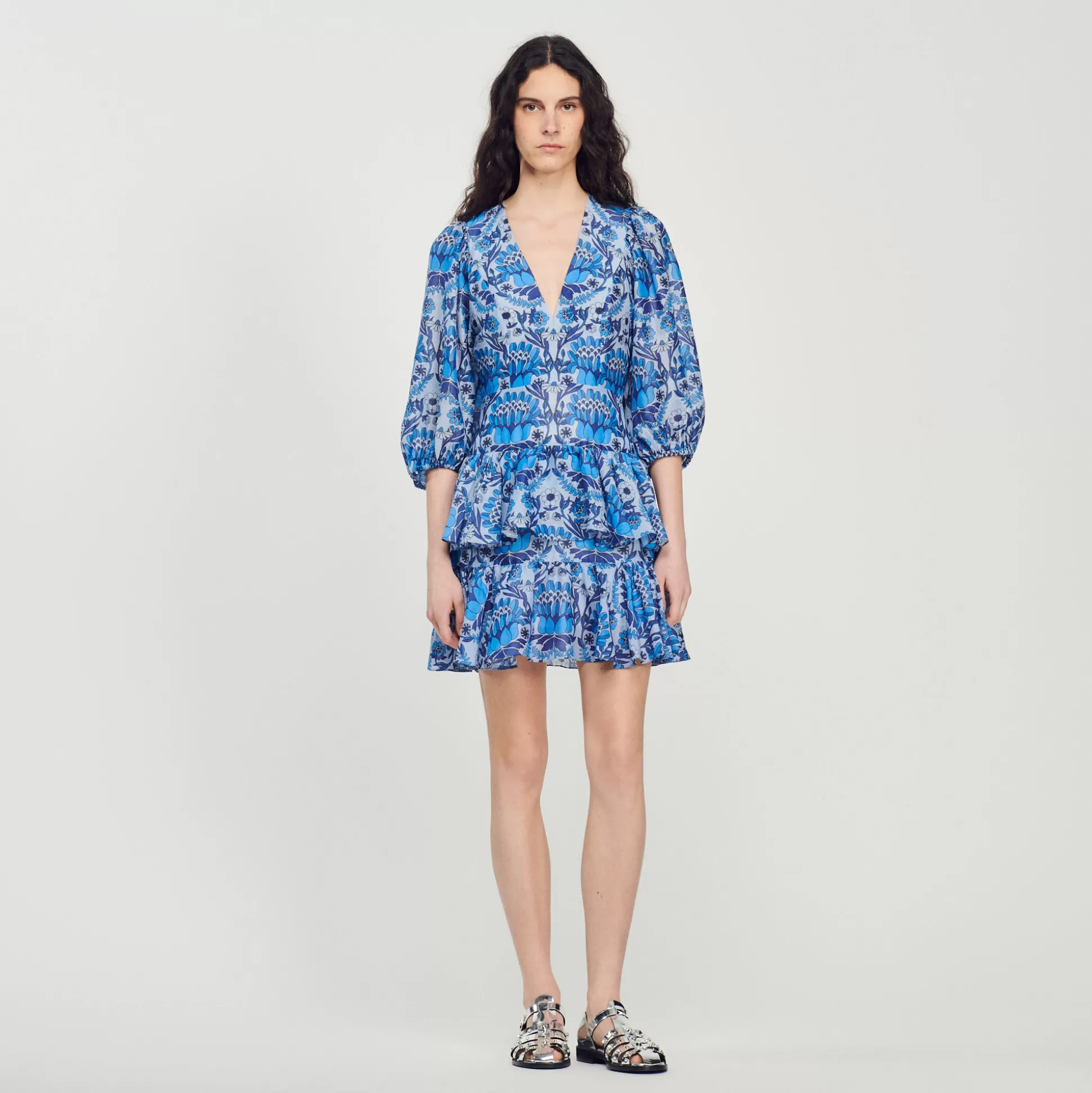 Sandro Paris Short Scarf Print Dress> Dresses