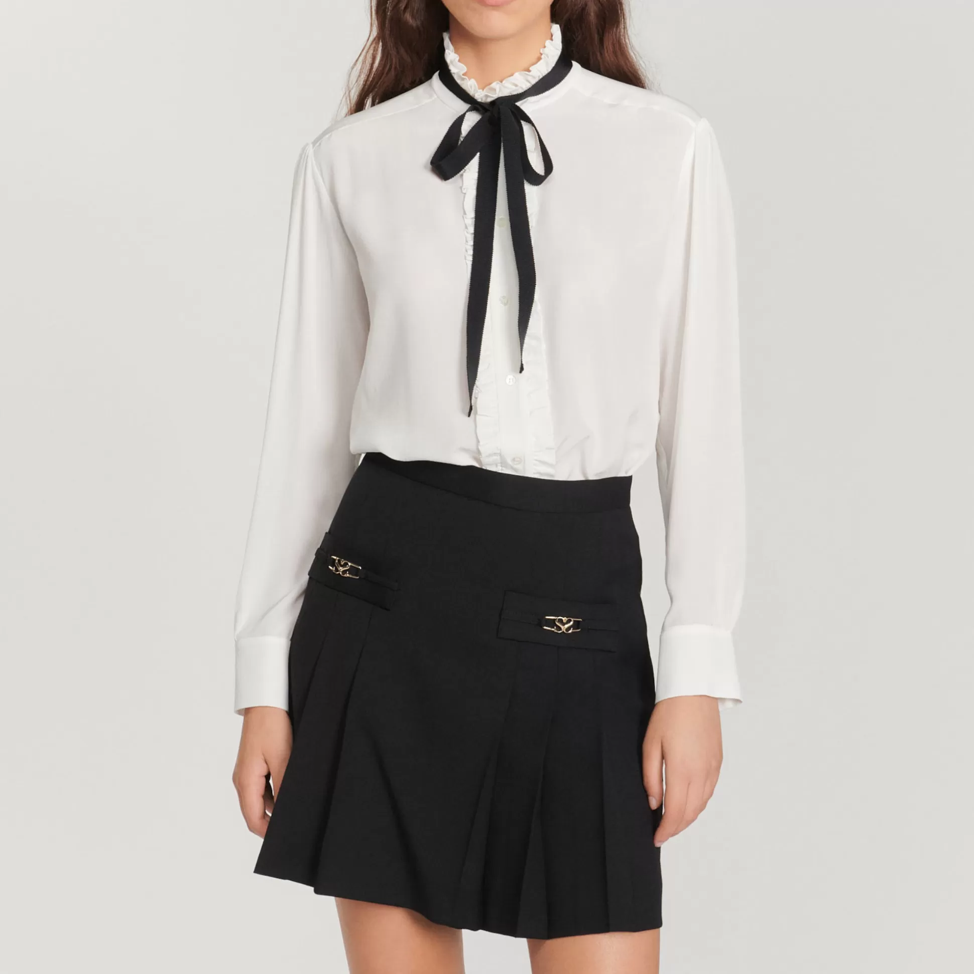 Sandro Paris Silk Blouse With Ribbon> Tops & Shirts