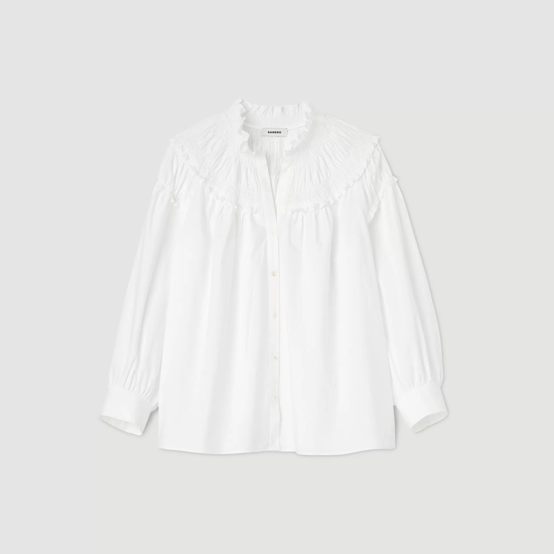 Sandro Paris Smocked-Collar Blouse> Tops & Shirts