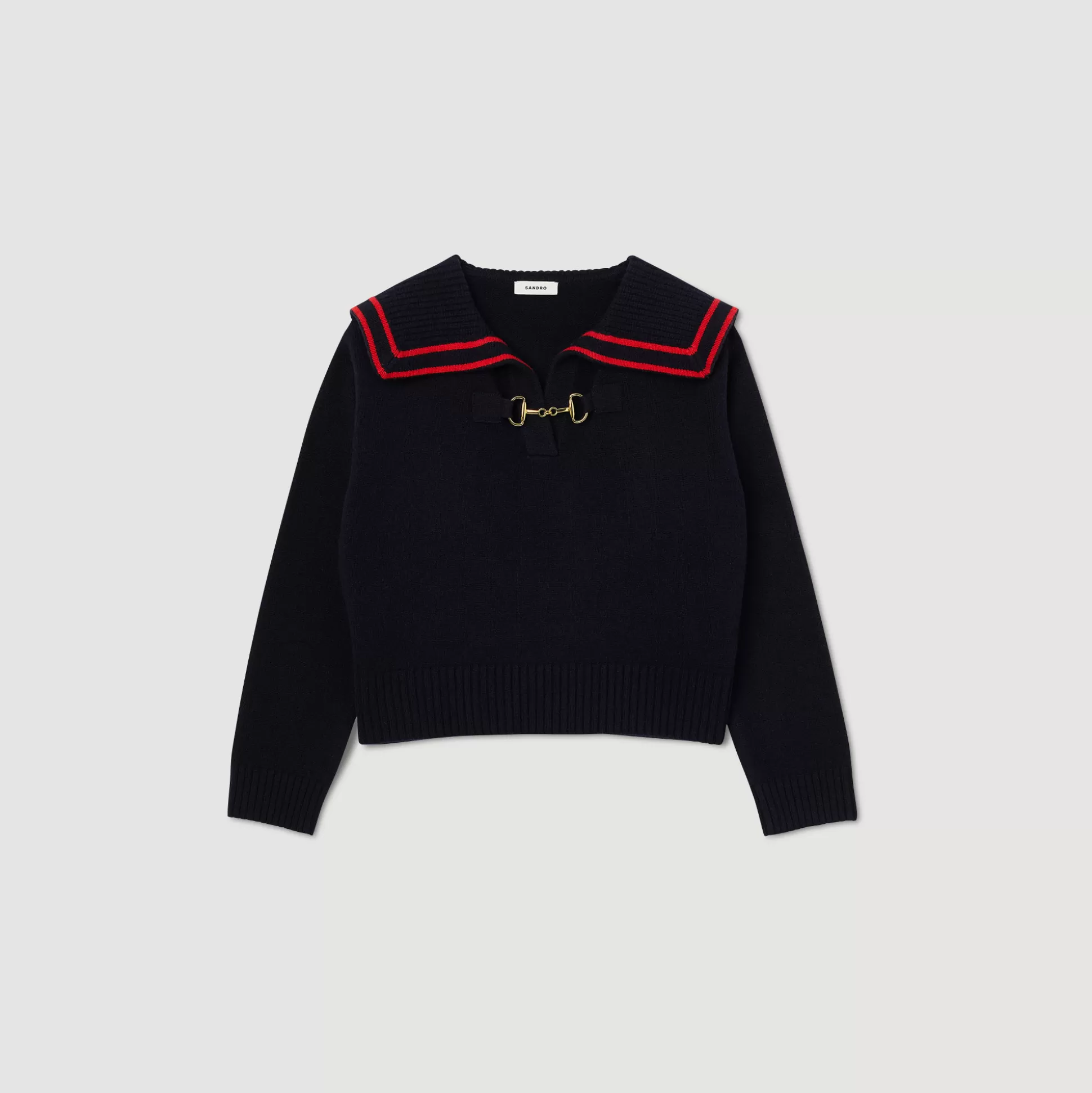 Sandro Paris Sweater With An Open Collar> Sweaters & Cardigans