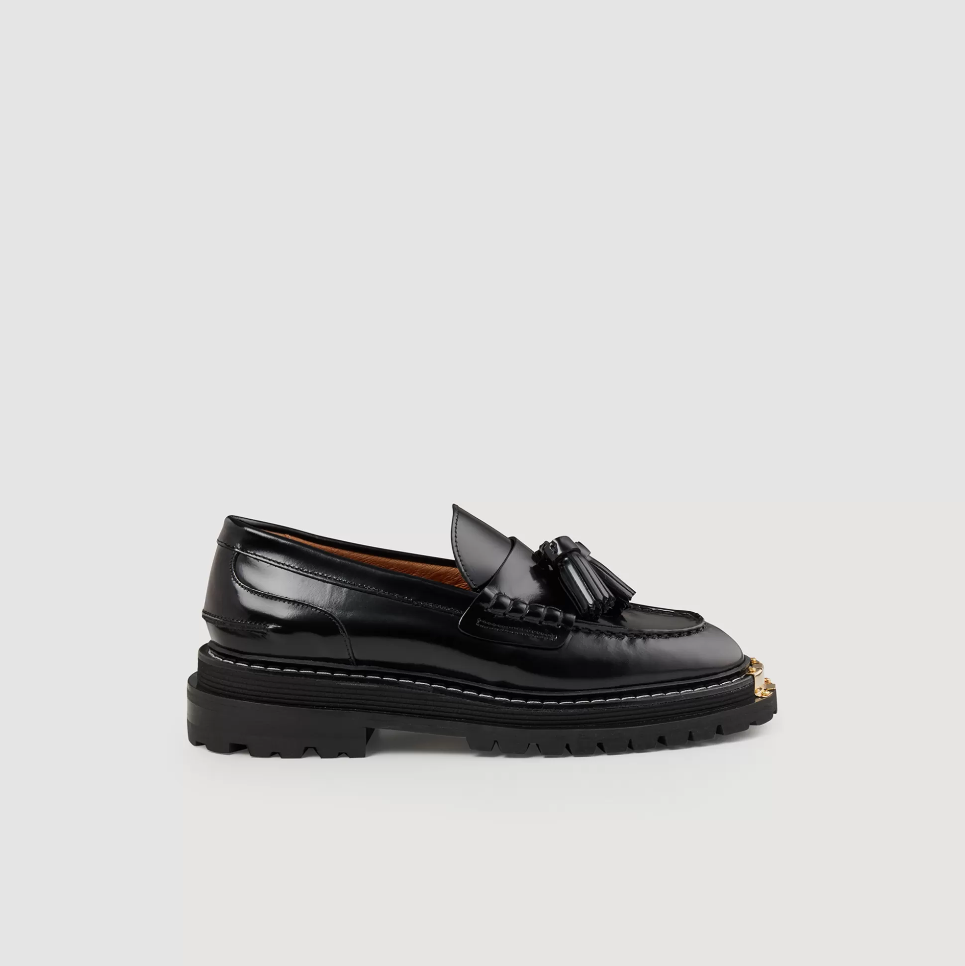 Sandro Paris Thick-Soled Leather Loafers> Loafers