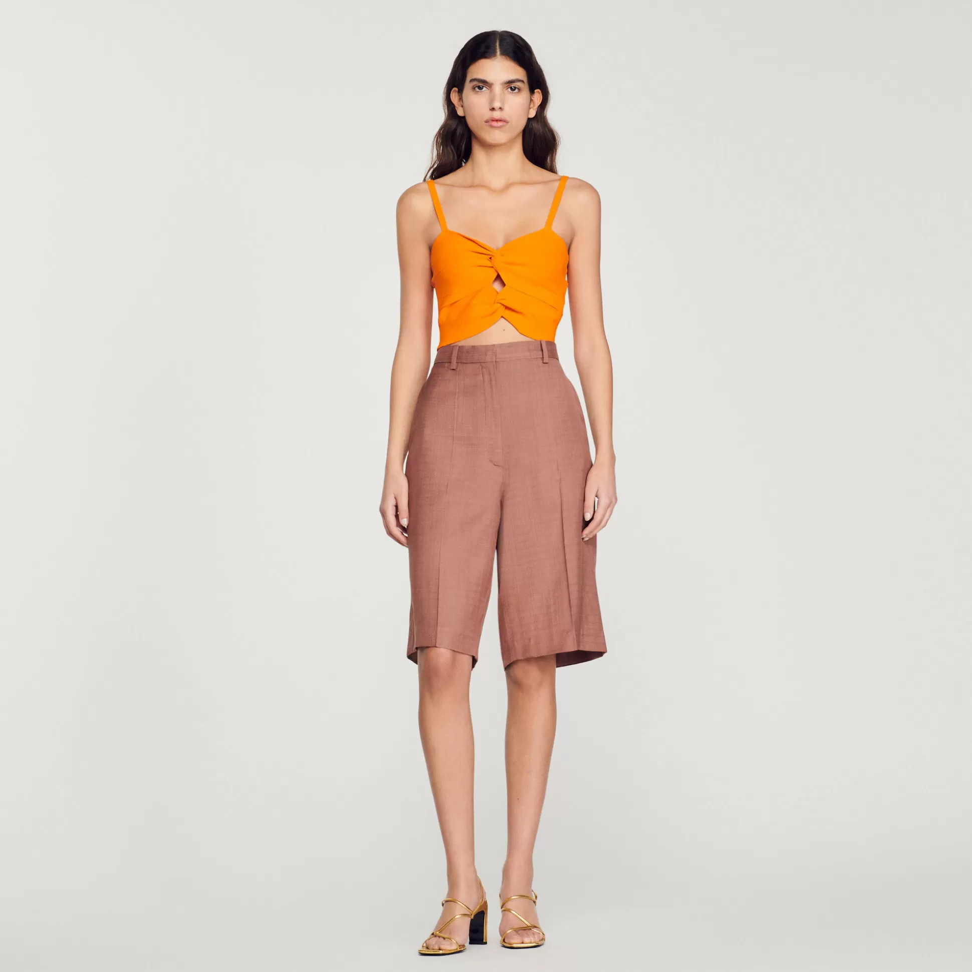 Sandro Paris Tied Crop Top> Tops & Shirts