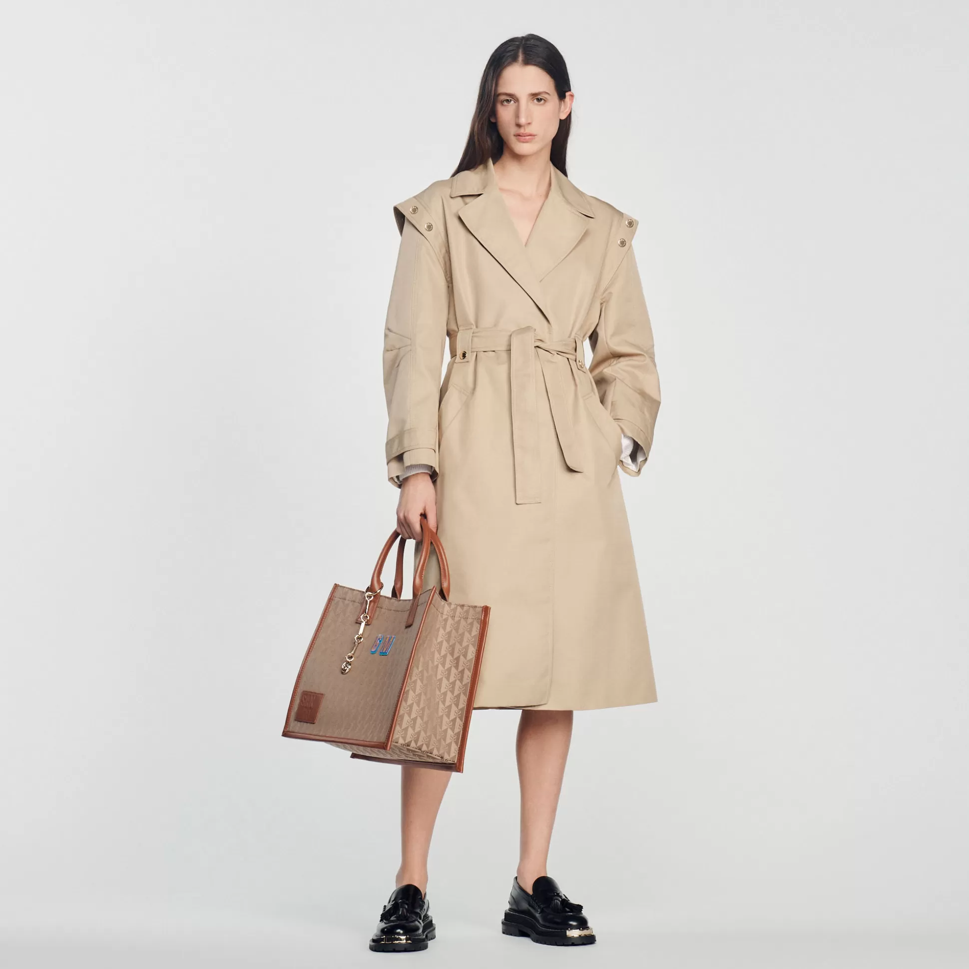 Sandro Paris Trench Coat With A Wide Collar> Coats