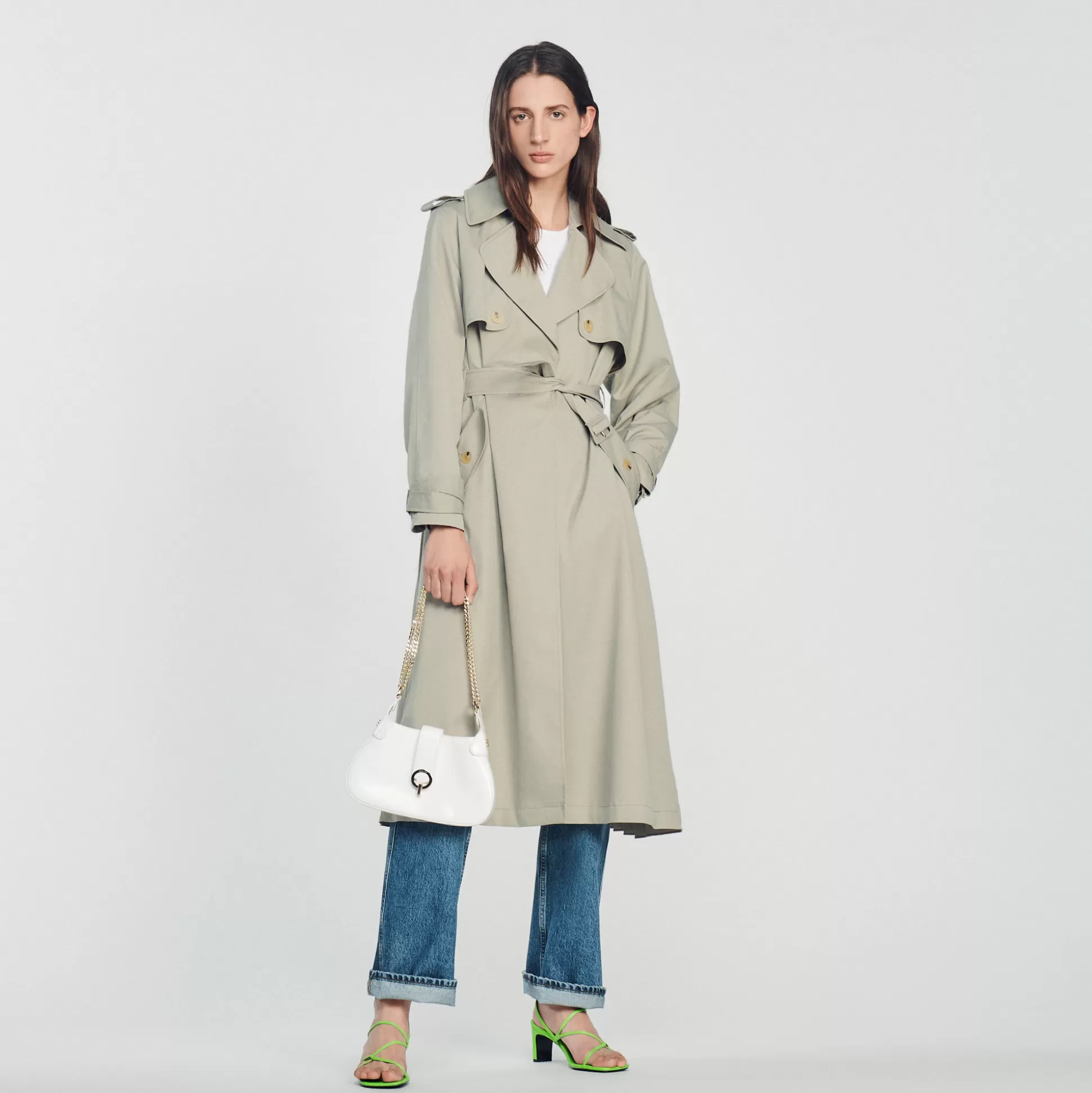 Sandro Paris Trench Coat With Pleated Back> Coats