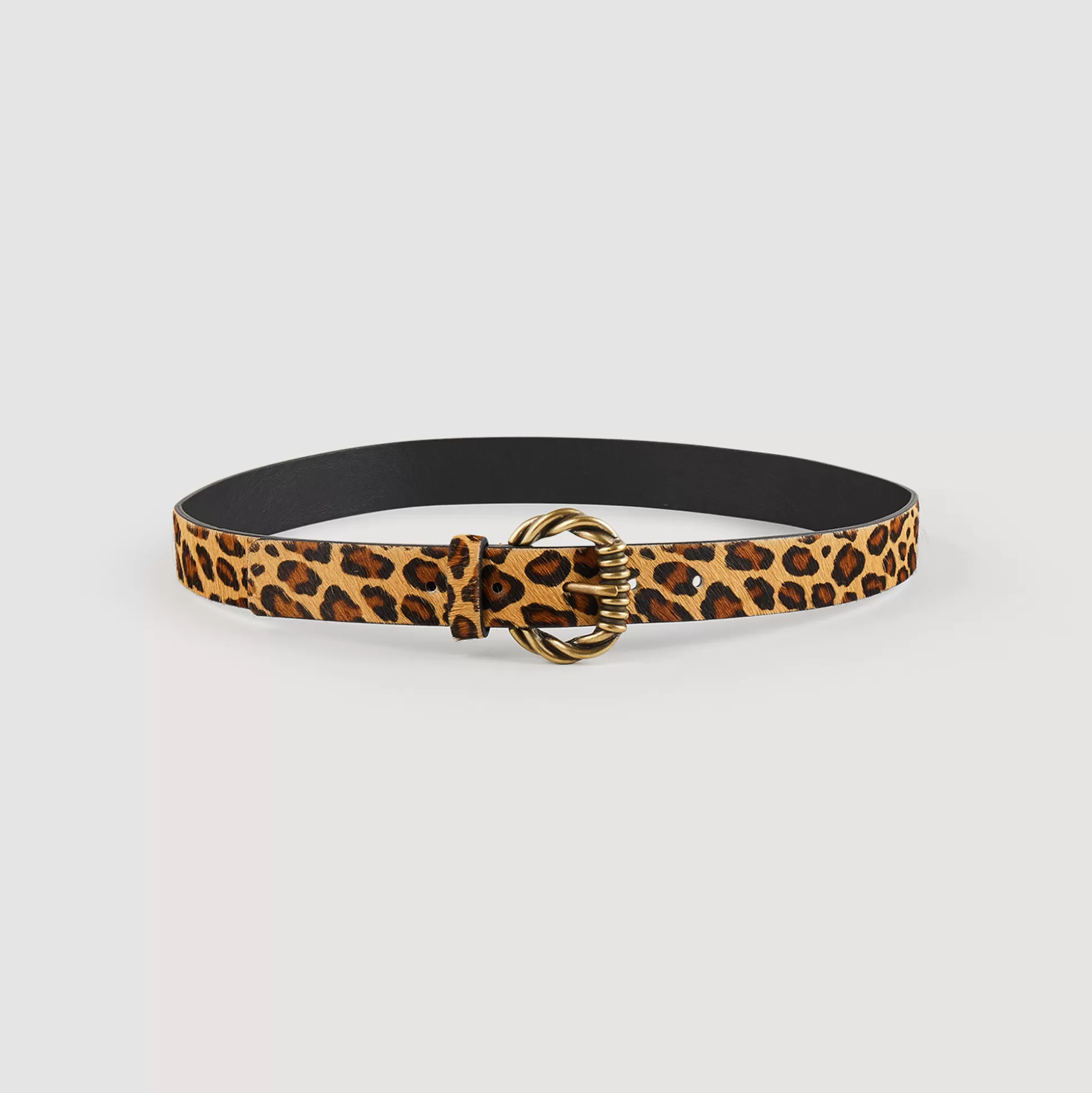 Sandro Paris Wide Leather Leopard Print Belt> Belts